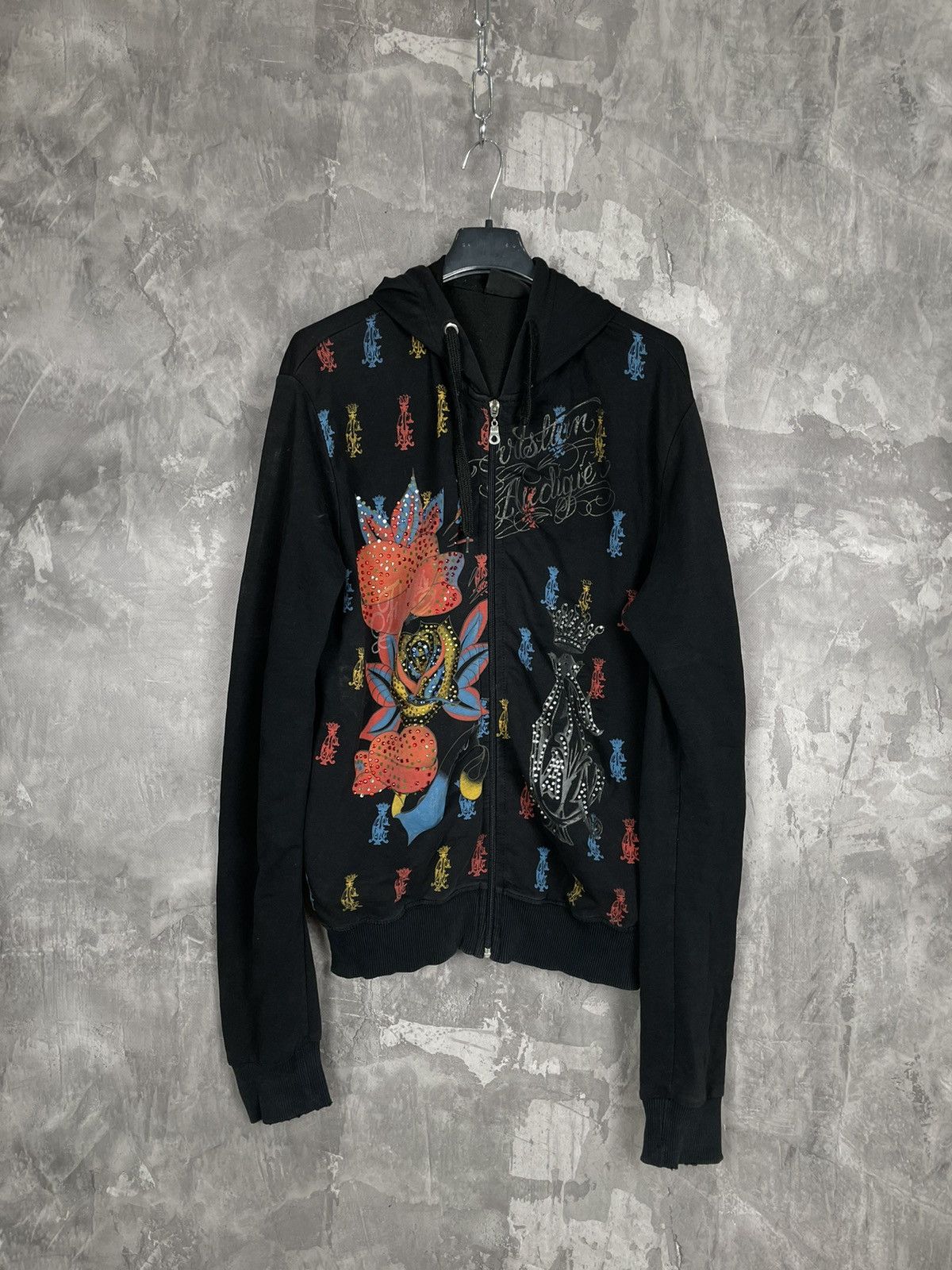 Christian Audigier × Ed Hardy × Vintage Vintage Zip Hoodie Christian Audiger Rare Size XL / US 12-14 / IT 48-50 - 1 Thumbnail