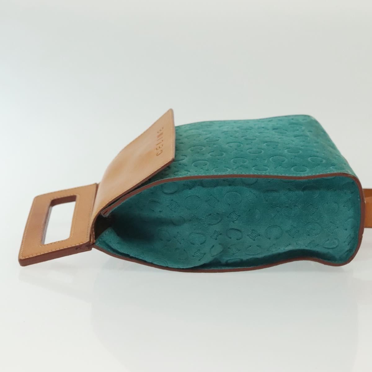 Celine CELINE C Macadam Canvas Shoulder Bag Suede Turquoise Blue Size ONE SIZE - 5 Thumbnail