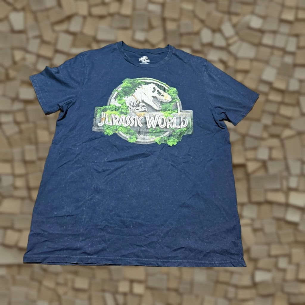 Vintage Jurassic Park Shirt Men's 2XL Blue Short Sleeve Graphic Print T-Shirt Crew Neck Blue White Green Jurassic World Theme Mens Size US XXL / EU 58 / 5 - 1 Thumbnail