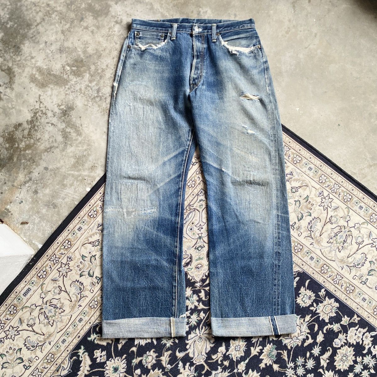 Denime Vintage Denime distressed Selvede Denim Size US 32 / EU 48 - 1 Thumbnail