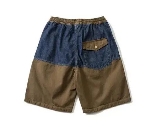 Jean 20SS Indigo Union Japan Khaki Denim Patchwork Shorts Size US 34 / EU 50 - 2 Thumbnail