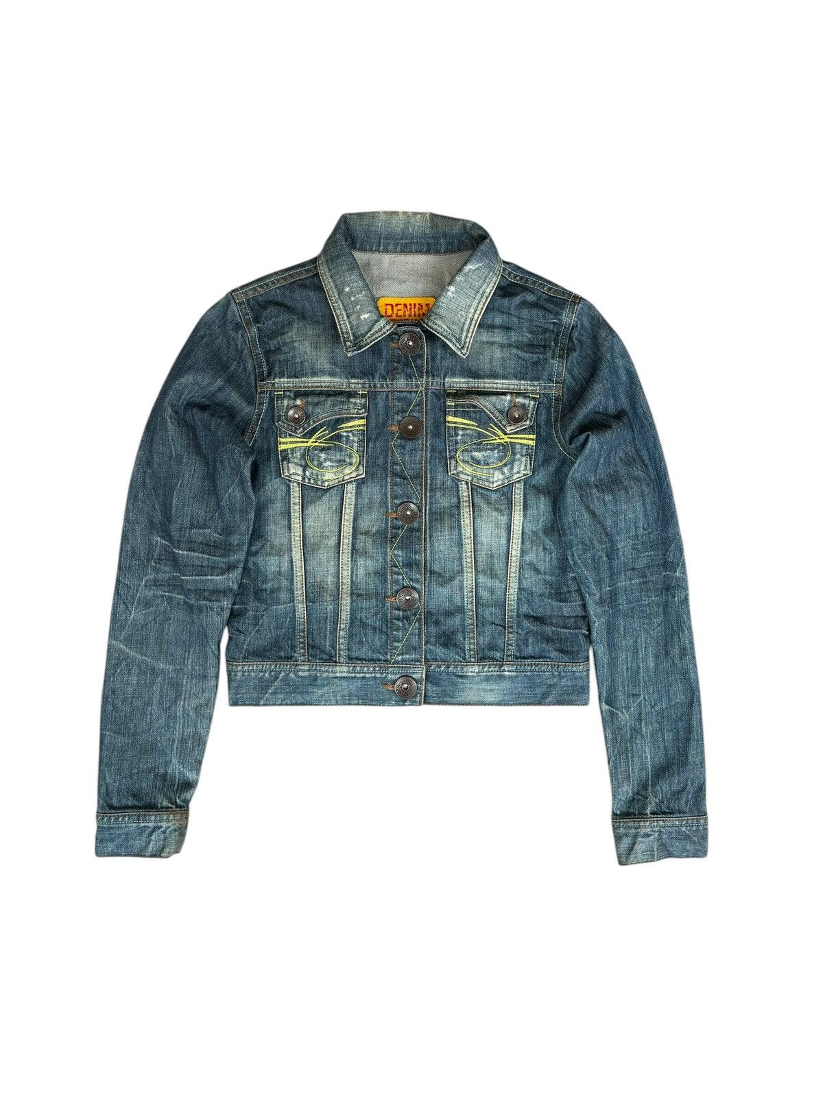 Japanese Brand 2000s Ssial - Faded Mudwash Denim Jacket Size US XS / EU 42 / 0 - 1 Thumbnail