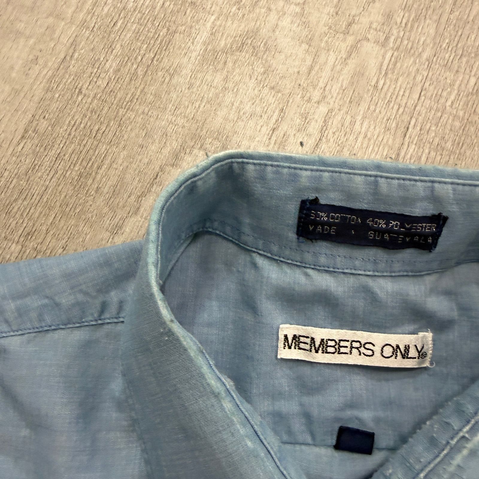 Vintage Vintage Members Only Chambray Button Shirt 16 Large Blue 70s Size US L / EU 52-54 / 3 - 9 Thumbnail