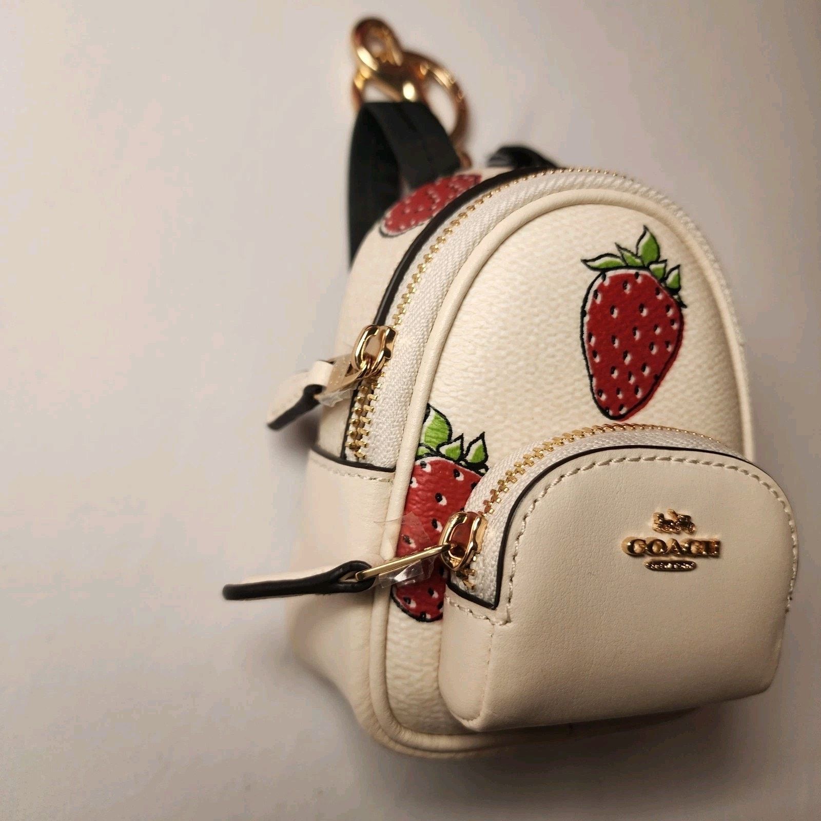 Coach NWT Coach CAO93 Mini Court Backpack Bag Charm Strawberry Size ONE SIZE - 4 Thumbnail