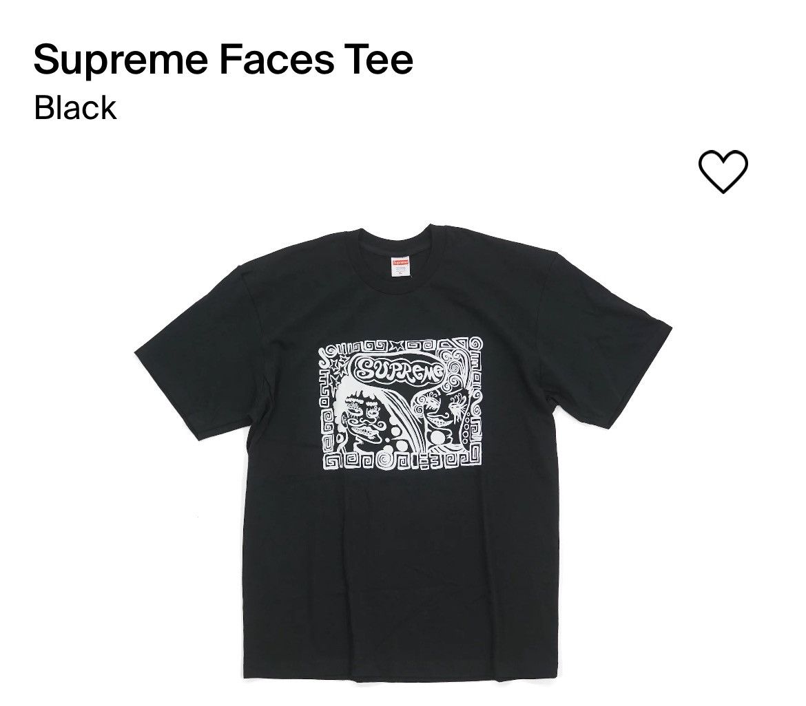 image of New Black XL Supreme Faces Tee, Men's