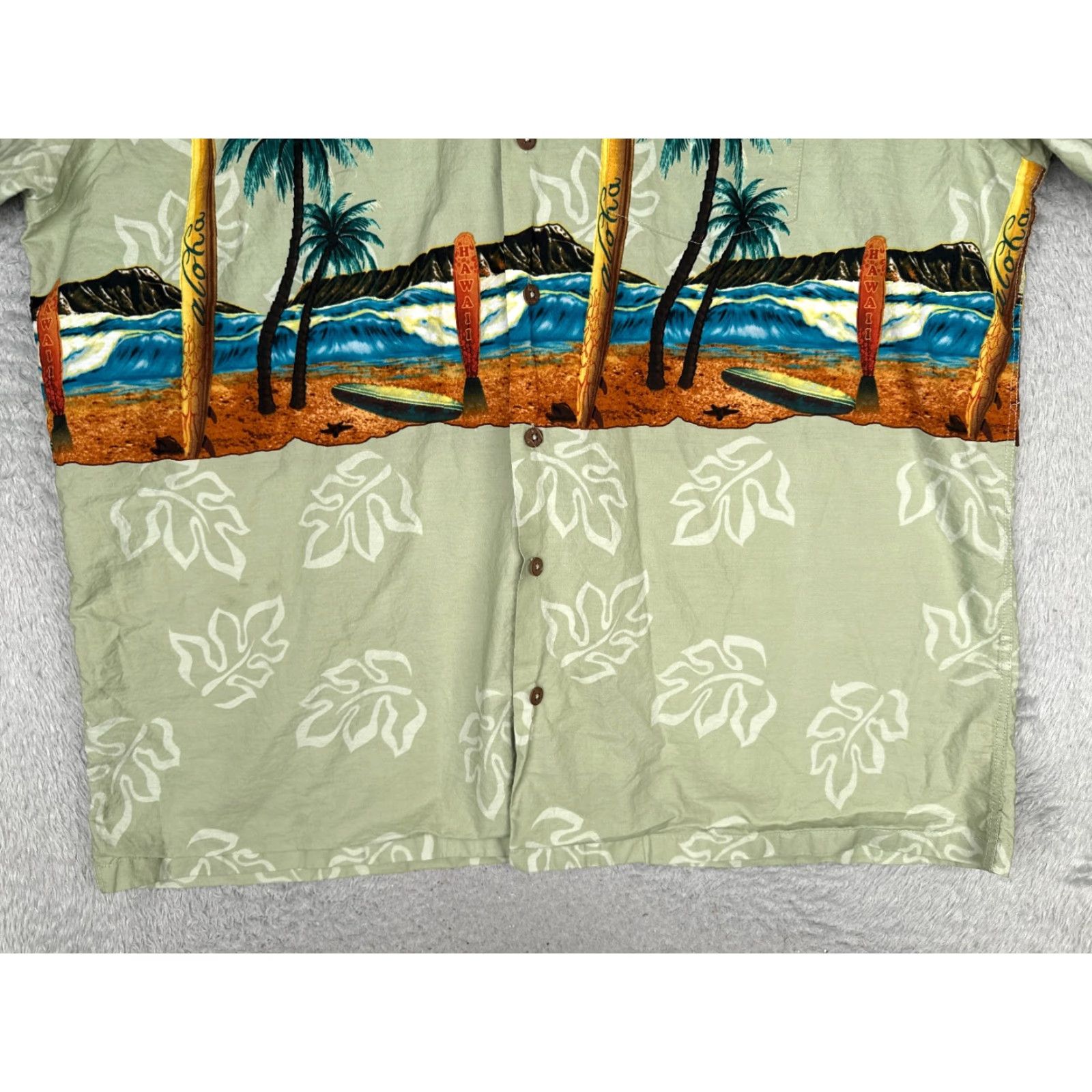 Vintage VINTAGE Favant Shirt Men 2XL Green SurfBoard Beach Palm Button Cotton Hawaiian READ Size US XXL / EU 58 / 5 - 5 Thumbnail