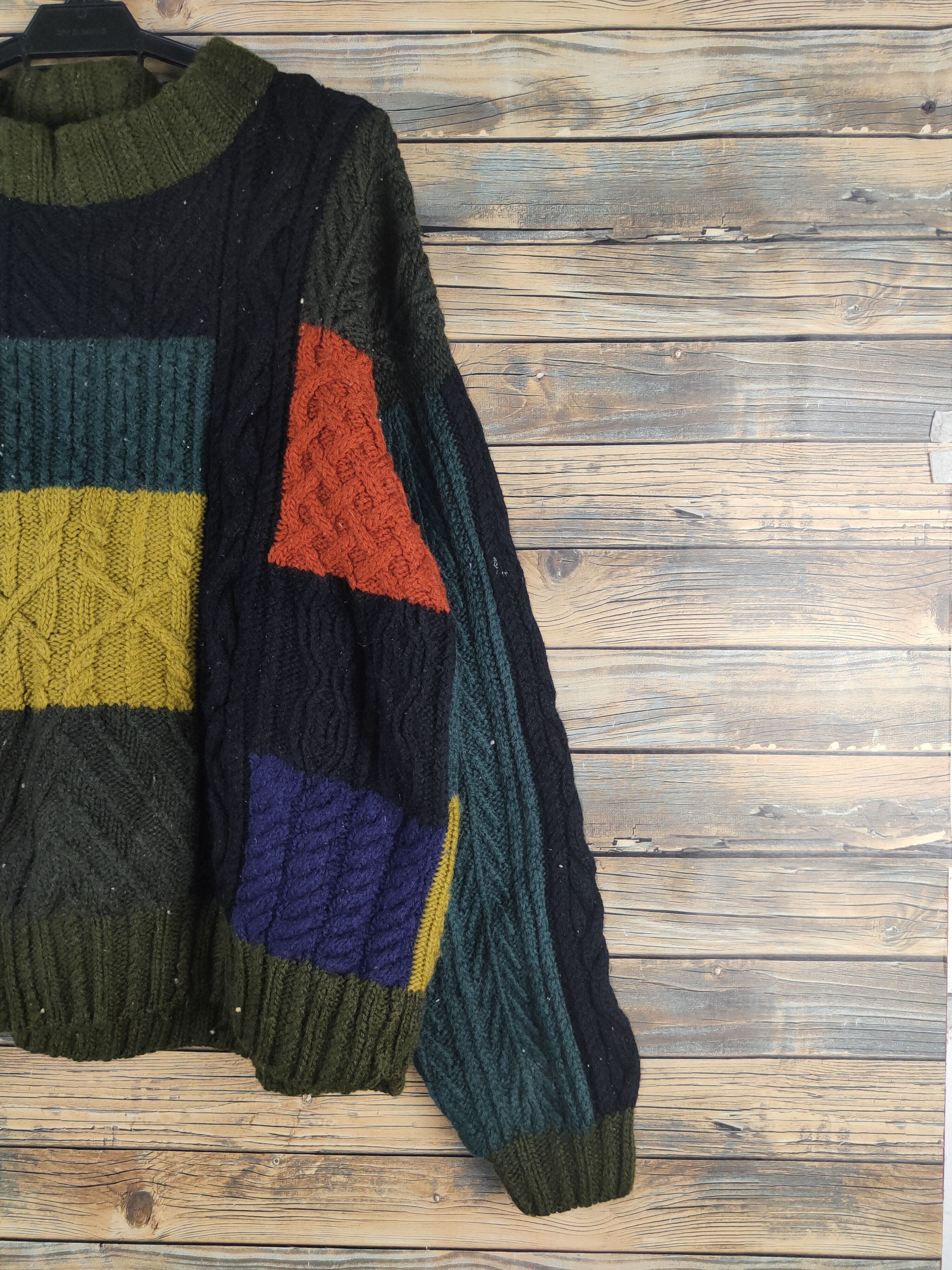 Vintage DL Zio Black Olive patchwork Knitwear Sweaters #2803T Size US M / EU 48-50 / 2 - 5 Thumbnail