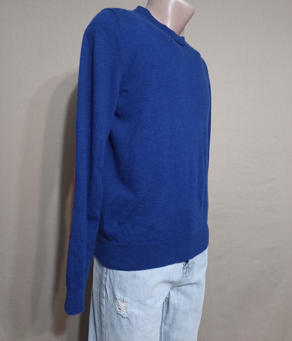 Zadig & Voltaire Jeremy Patch Blue Wool Knit Sweater Size M