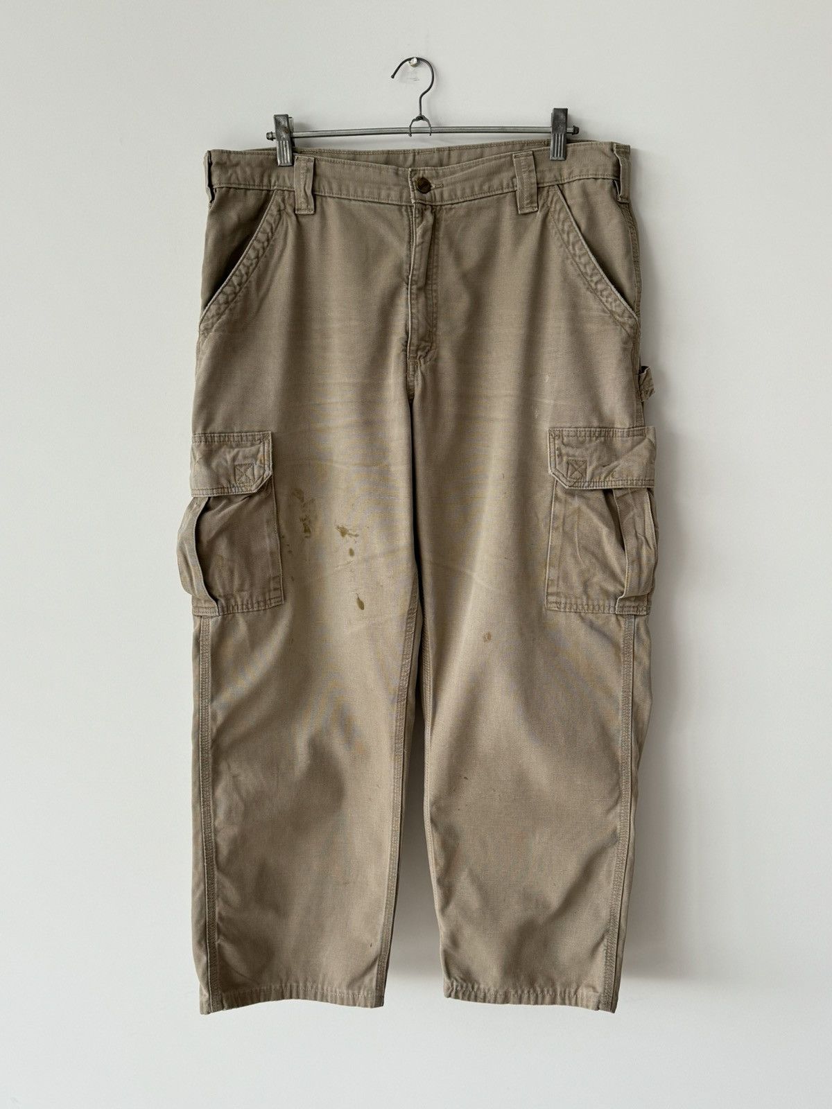 Carhartt × Vintage Vintage Carhartt Work Beige Faded Cargo Pants Size US 38 / EU 54 - 3 Thumbnail