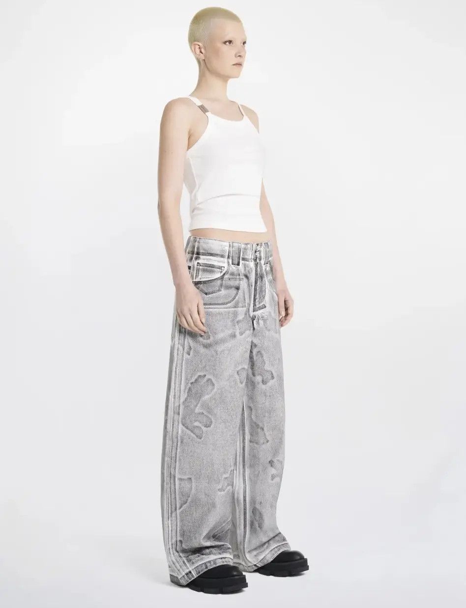 Dion Lee Dion Lee Oil Slick Denim Coated Baggy Jeans Ivory Black Size US 29 - 7 Thumbnail
