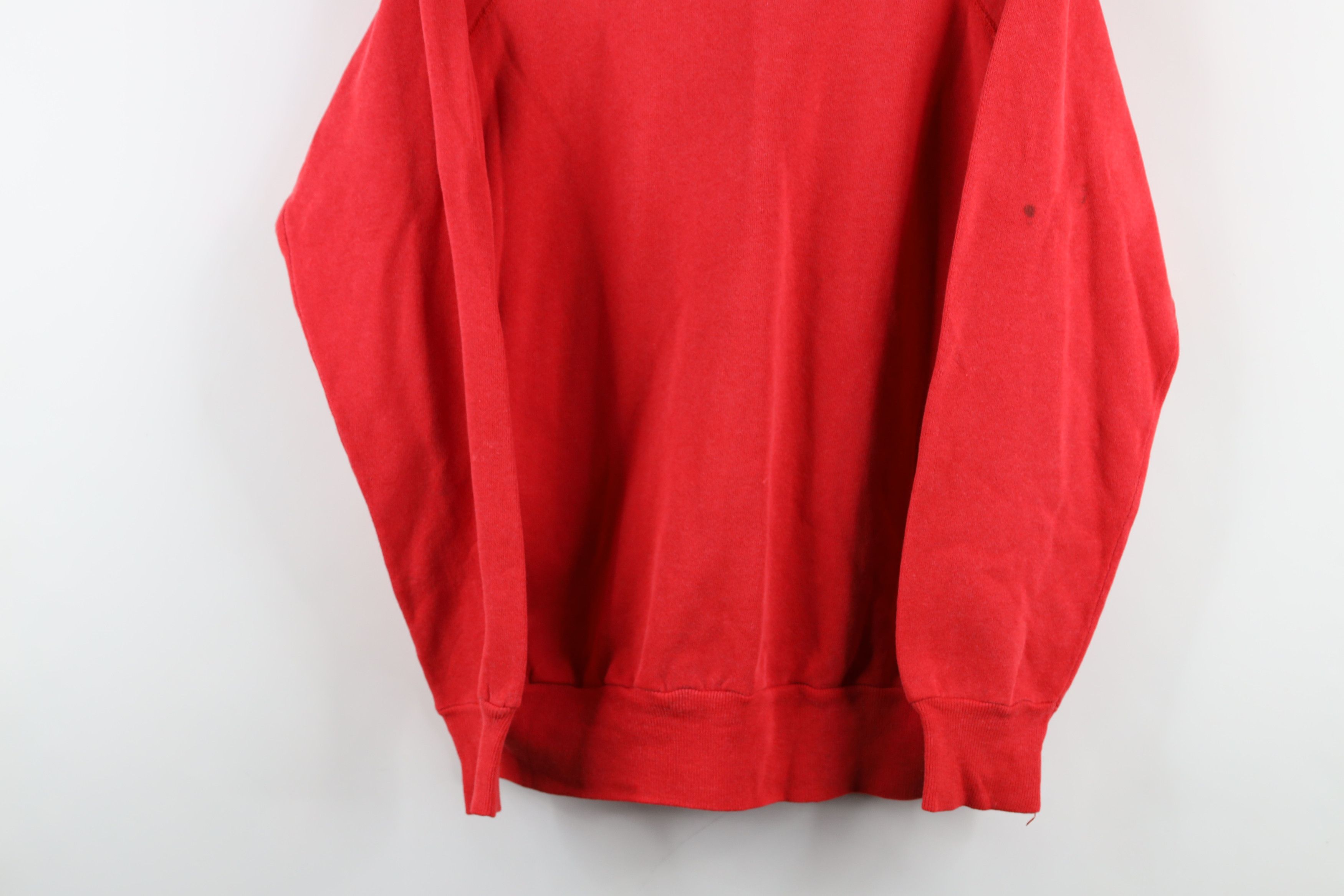 Vintage Vintage 70s 80s Streetwear Crewneck Sweatshirt Red USA Size US L / EU 52-54 / 3 - 3 Thumbnail