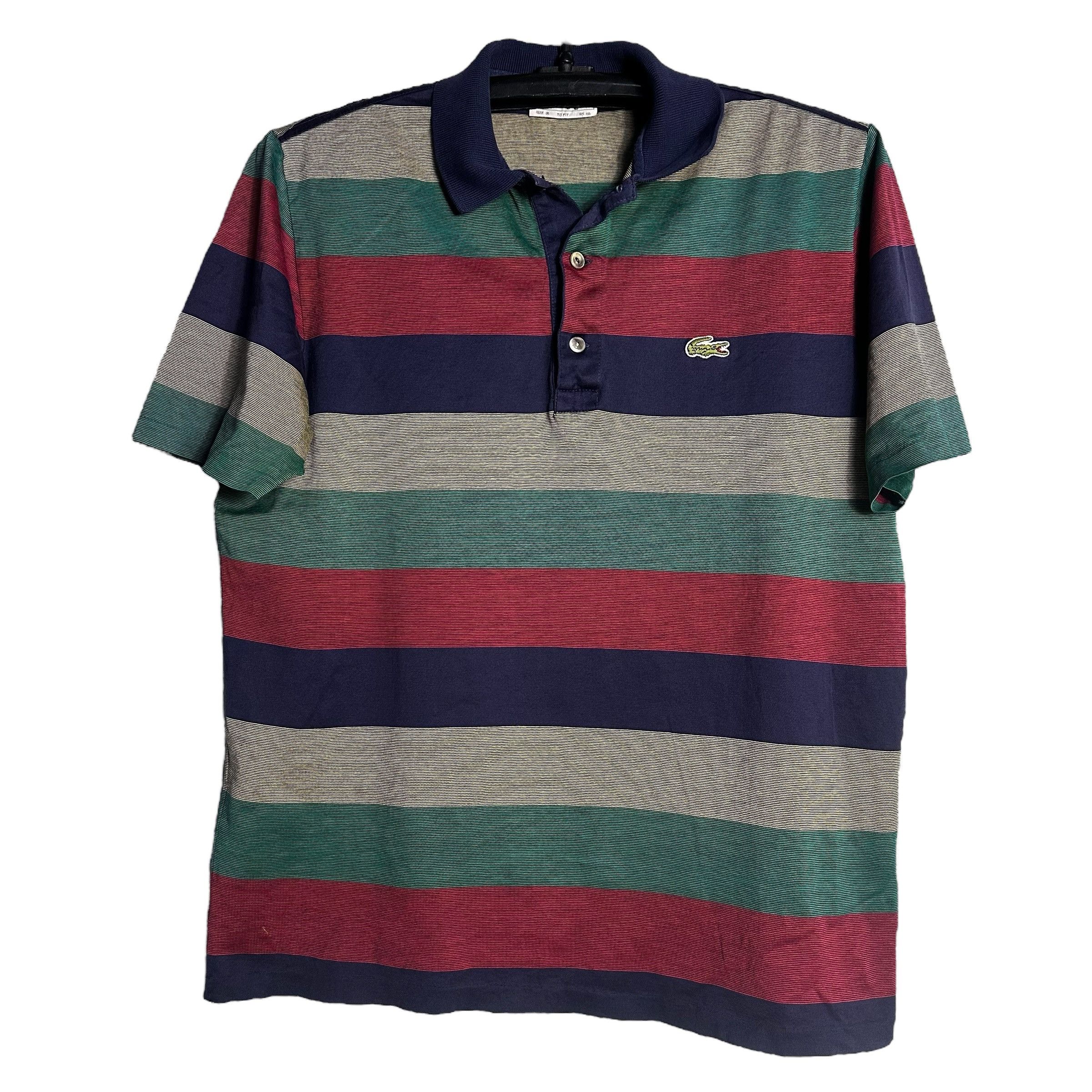 Japanese Brand 🔥RARE🔥Vtg Chemise Lacoste Multicolor Striped Polo Shirt Size US XXS / EU 40 - 1 Thumbnail