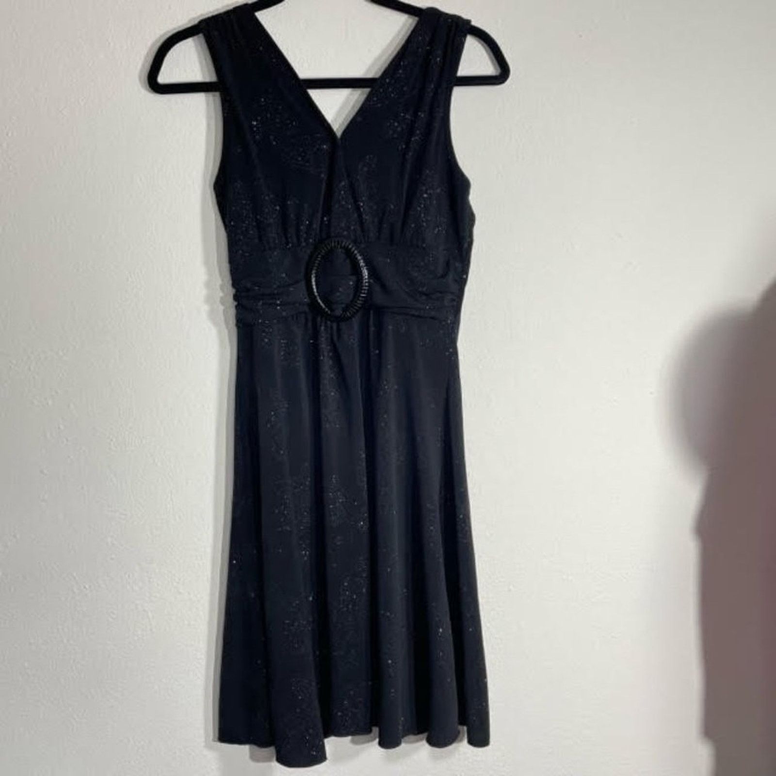 Other Star Vixen Black Silver Shimmer Flower Retro A Line Dress Size M / US 6-8 / IT 42-44 - 1 Thumbnail