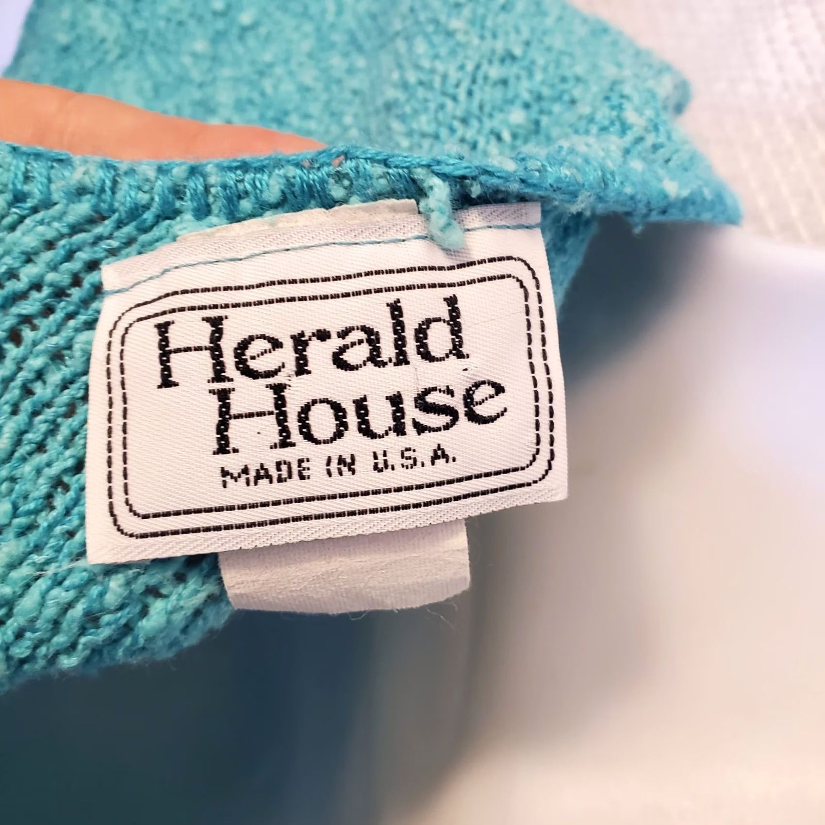 Vintage VINTAGE Herald House Sweater Cap Sleeve Womens Sz Sm Thin Chunky Knit 70s Summer teal blue Size S / US 4 / IT 40 - 4 Thumbnail