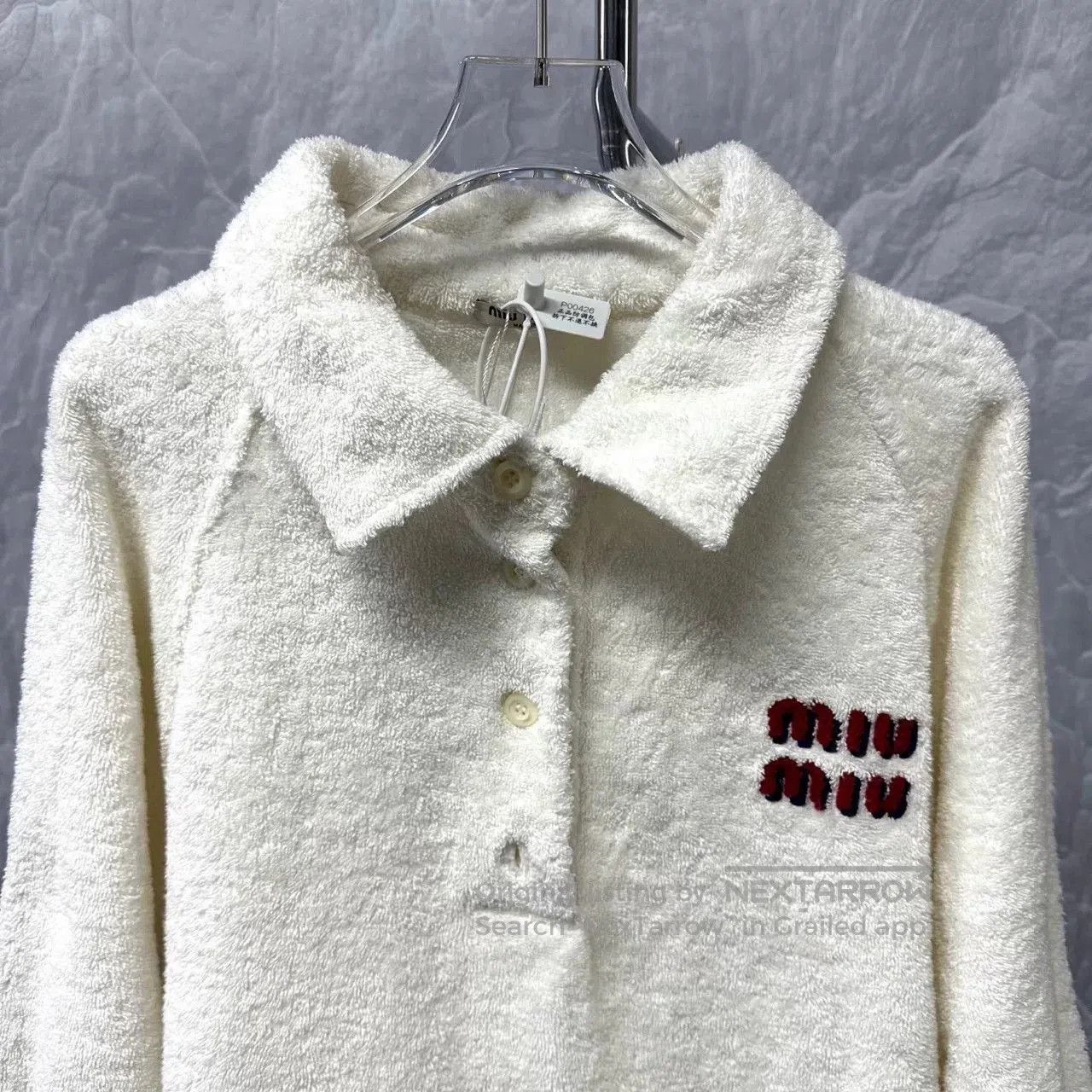 Miu Miu miumiu towel embroidered polo sweatshirt XS. Size US XS / EU 42 / 0 - 3 Thumbnail