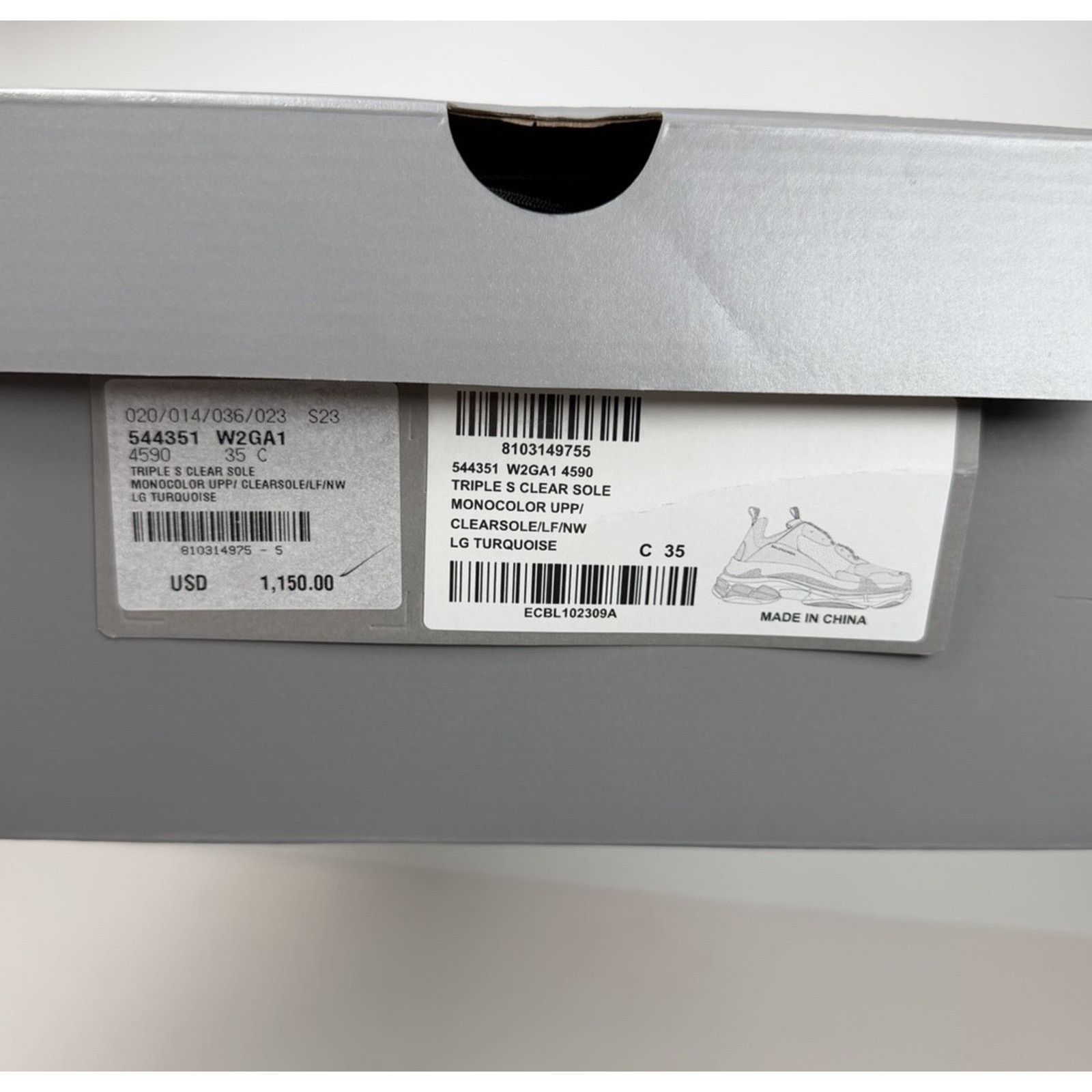 Balenciaga Size 35EU/5W - Balenciaga Triple S Turquoise NEW Size US 5 / IT 35 - 10 Thumbnail