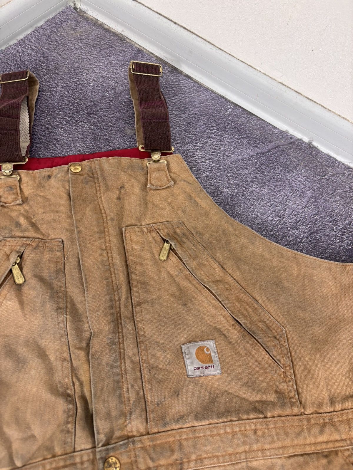Carhartt Vintage Carhartt Bib Overalls R38 BRN Double Knee USA Made Size US 44 / EU 60 - 12 Thumbnail