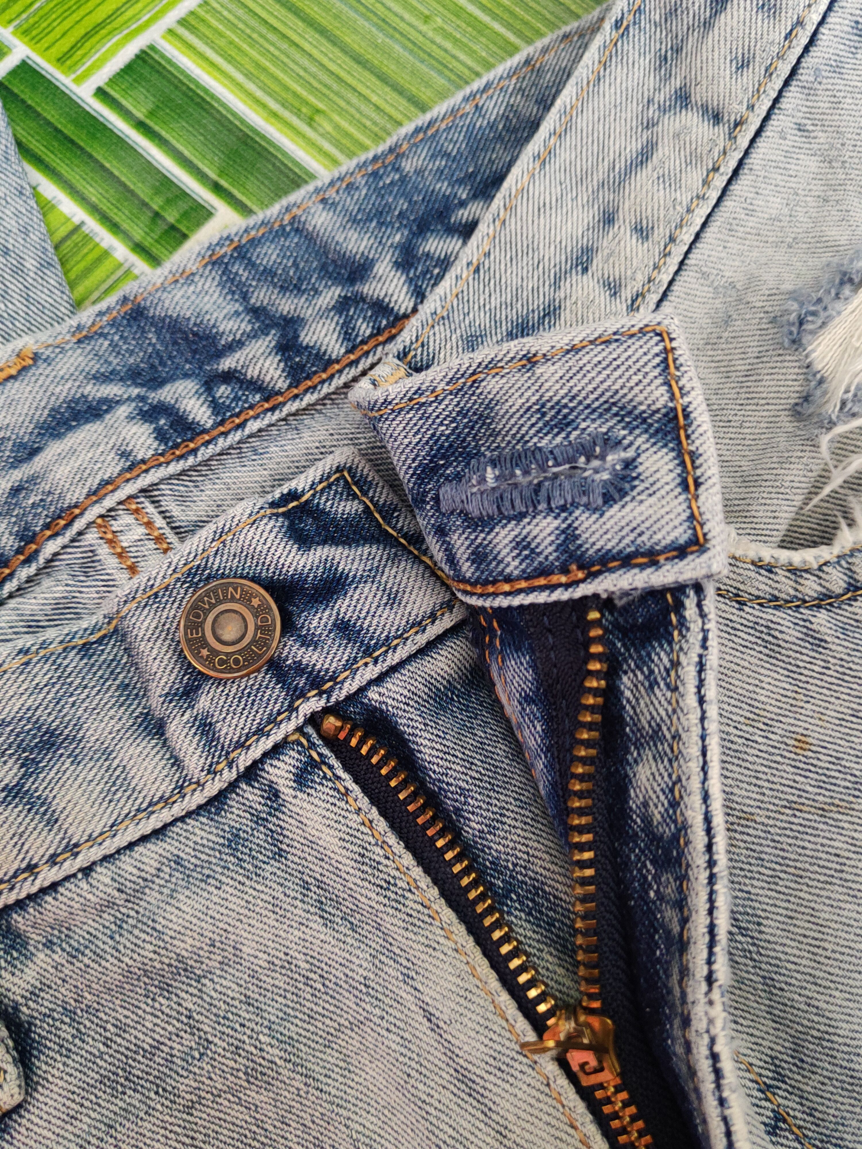 Edwin Edwin Blue Faded distressed ripped Denim #S1601 Size US 29 - 16 Thumbnail