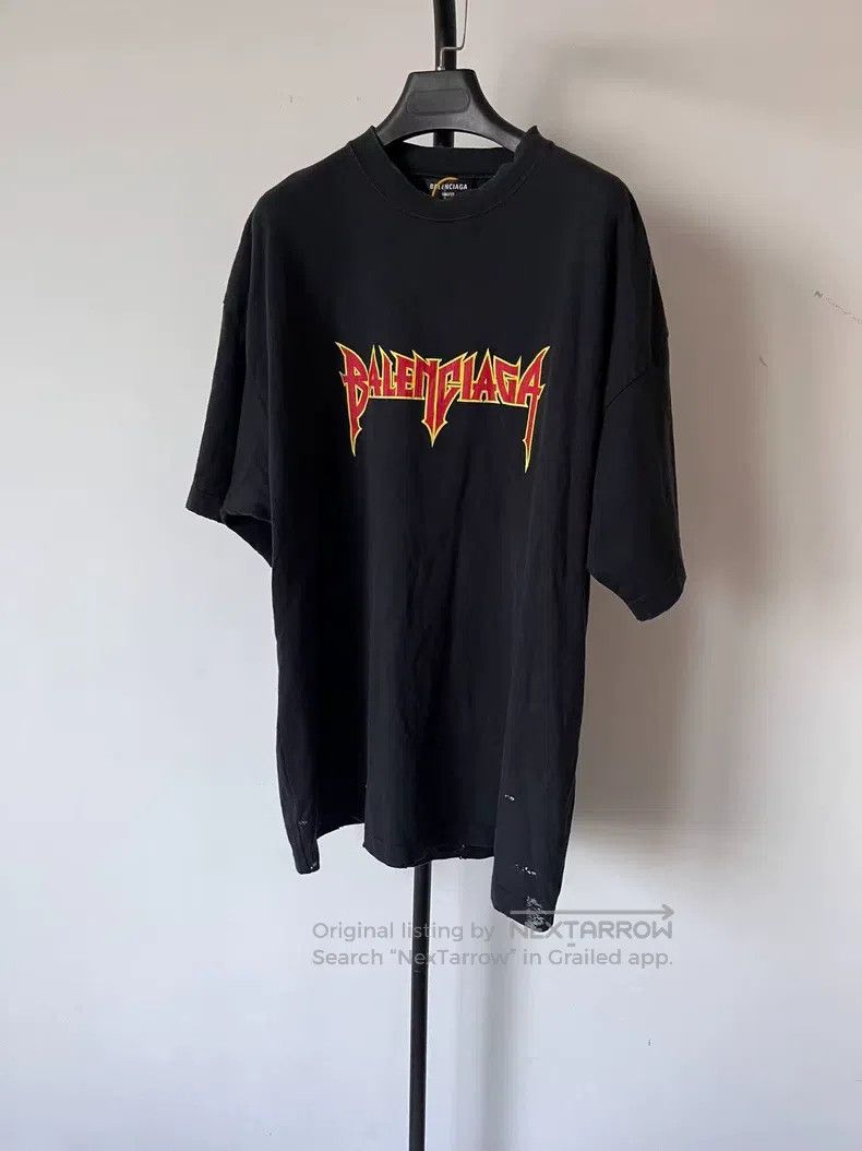 Balenciaga Balenciaga Solid Color Logo Printed Jersey Knit Short Slee Size US L / EU 52-54 / 3 - 1 Thumbnail