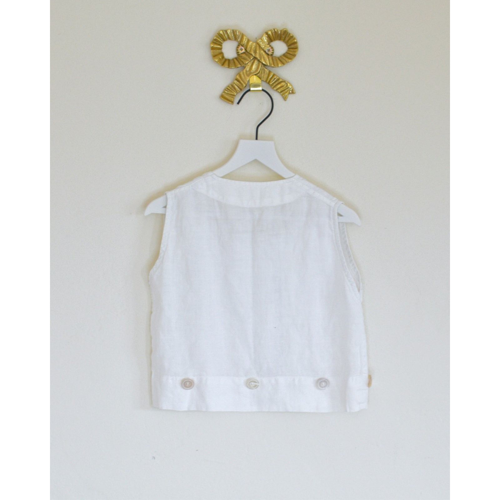 Vintage vintage 1920's OFAK Linen Vest / 3T Size XXS / US 00 / IT 34 - 2 Thumbnail
