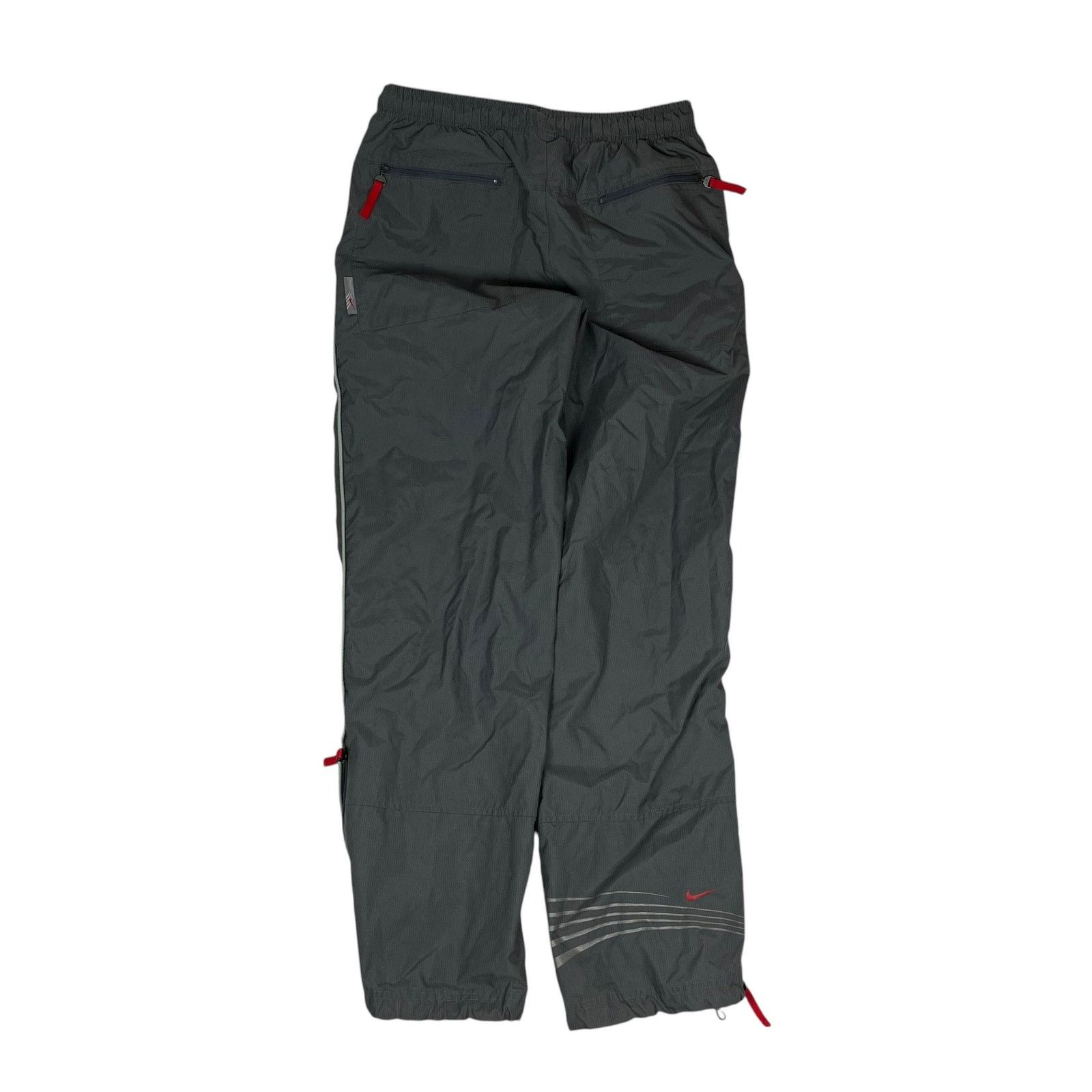 Nike × Vintage Nike TN Men's Gray Swoosh Ankle Zip Straight Rain Pant Small Size US 30 / EU 46 - 7 Thumbnail