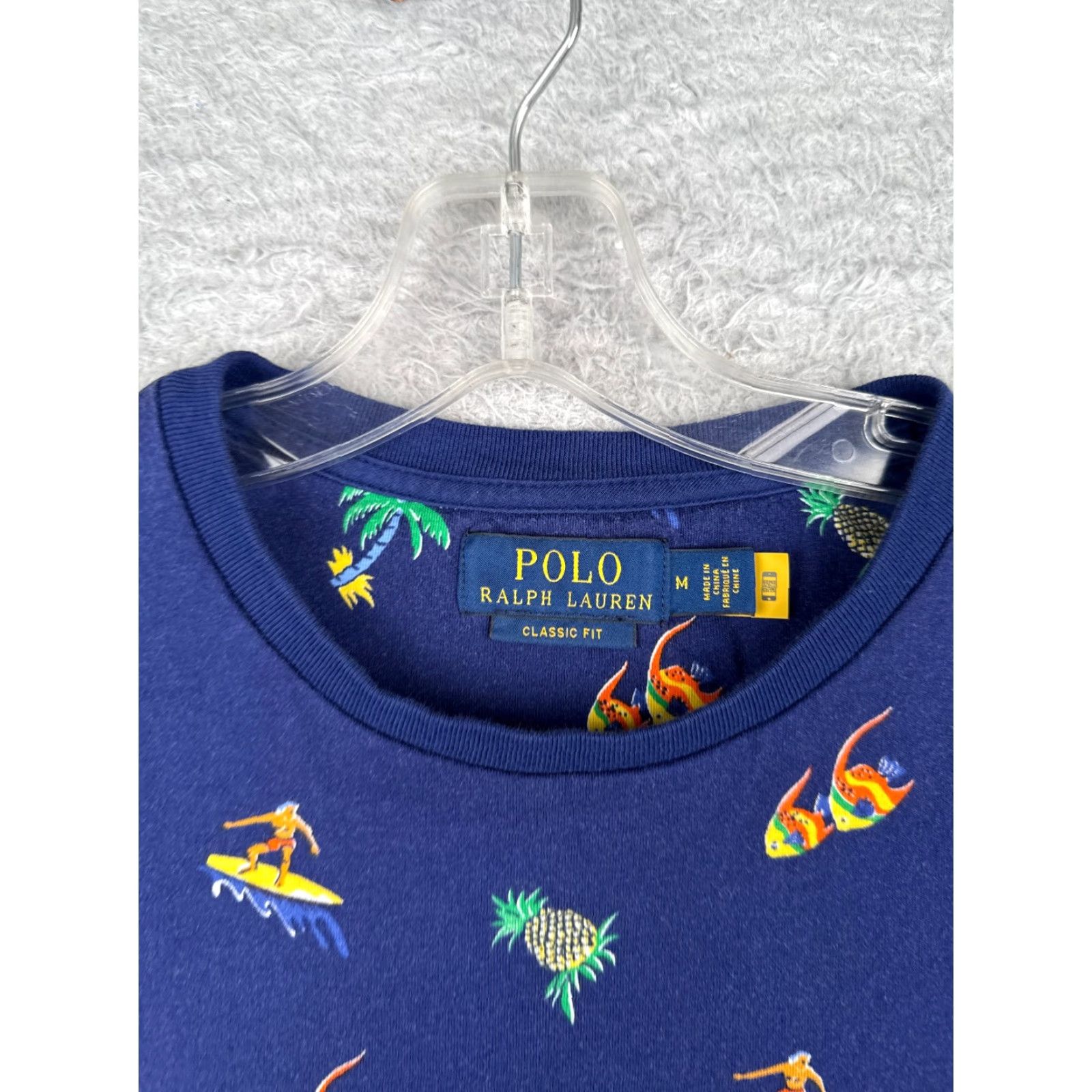 Ralph Lauren Polo Ralph Lauren Shirt Men Medium Blue 100% Cotton Crew Surfer Pineapple Palm Size US M / EU 48-50 / 2 - 6 Thumbnail