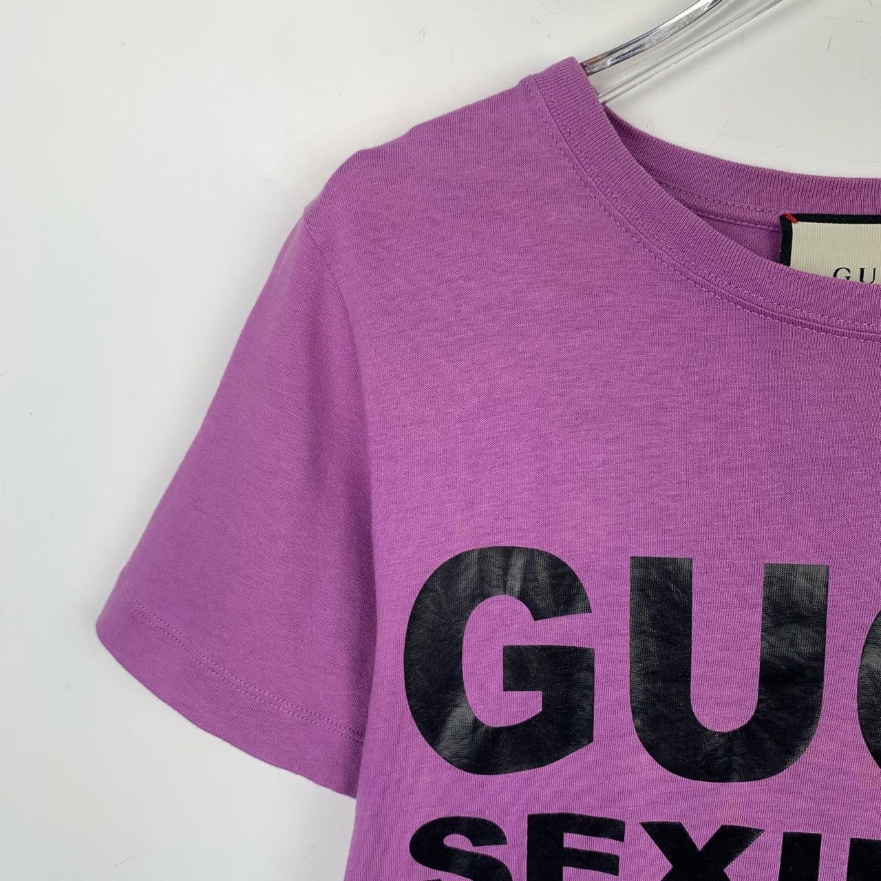 Gucci Gucci Purple Logo Cotton Tee (Size XXS) Size XXS / US 00 / IT 34 - 7 Thumbnail