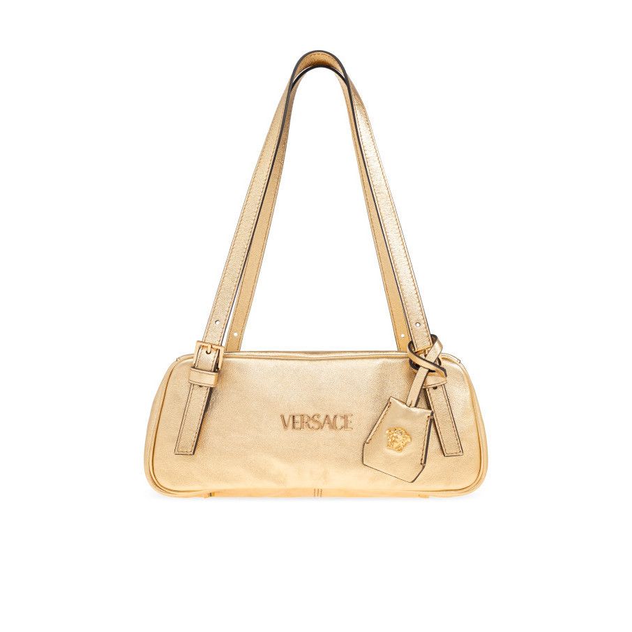 Versace VERSACE Bowling Tag Gold Leather Shoulder Bag New & Authenti Size ONE SIZE - 1 Thumbnail