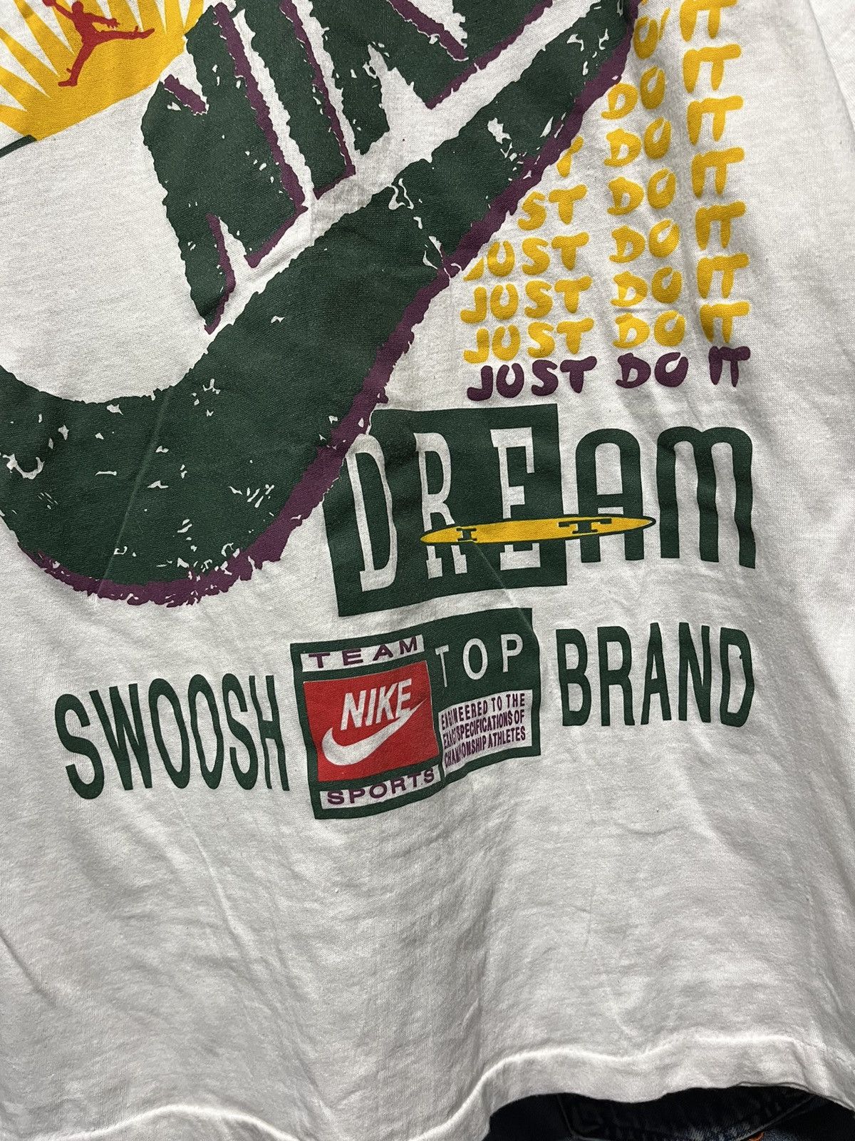 Nike × Vintage Crazy Vintage 90s Nike Swoosh Tee Bootleg Skater Essential Size US L / EU 52-54 / 3 - 3 Thumbnail