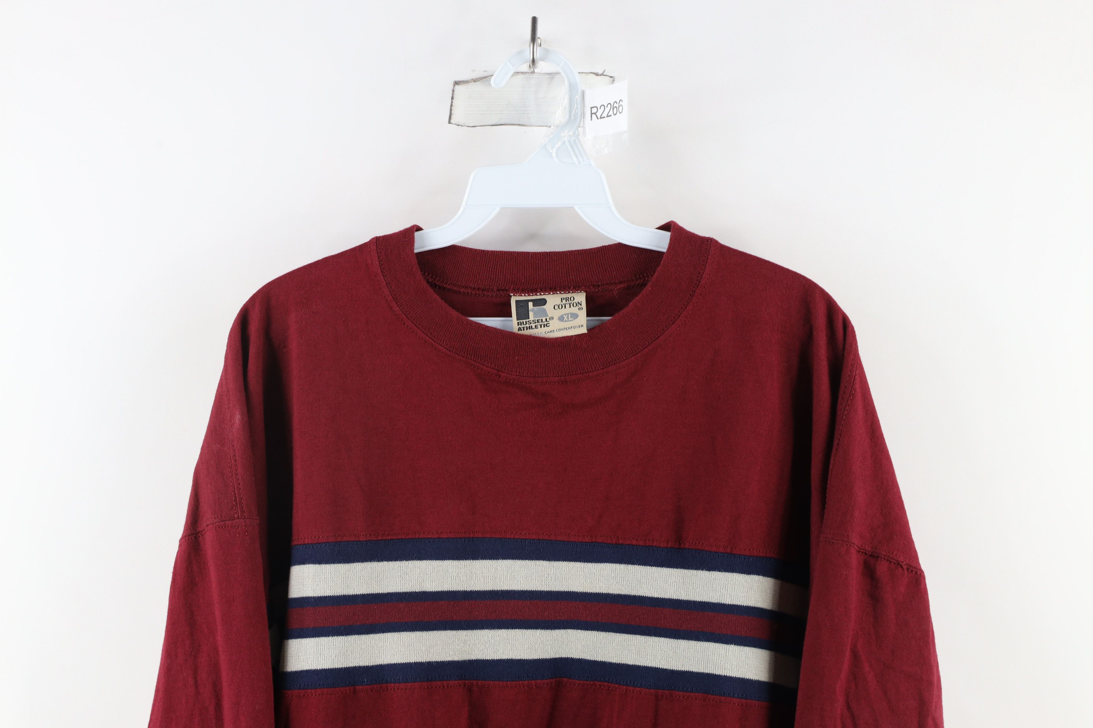 Russell Athletic × Vintage Vintage 90s Russell Athletic Striped Long Sleeve T-Shirt USA Size US XL / EU 56 / 4 - 2 Thumbnail