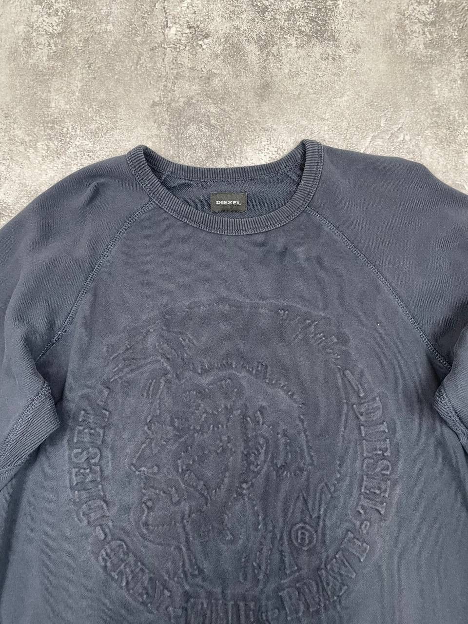 Diesel Diesel Men Cotton Sweatshirt Crewneck Grey Navy Size M Size US M / EU 48-50 / 2 - 2 Thumbnail