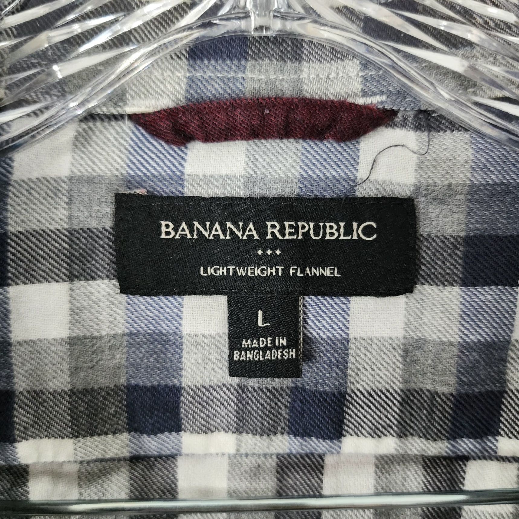 Banana Republic Banana Republic Shirt Men Long Sleeve Button-Up Flannel Plaid Gray Blue Size L Size US L / EU 52-54 / 3 - 4 Thumbnail