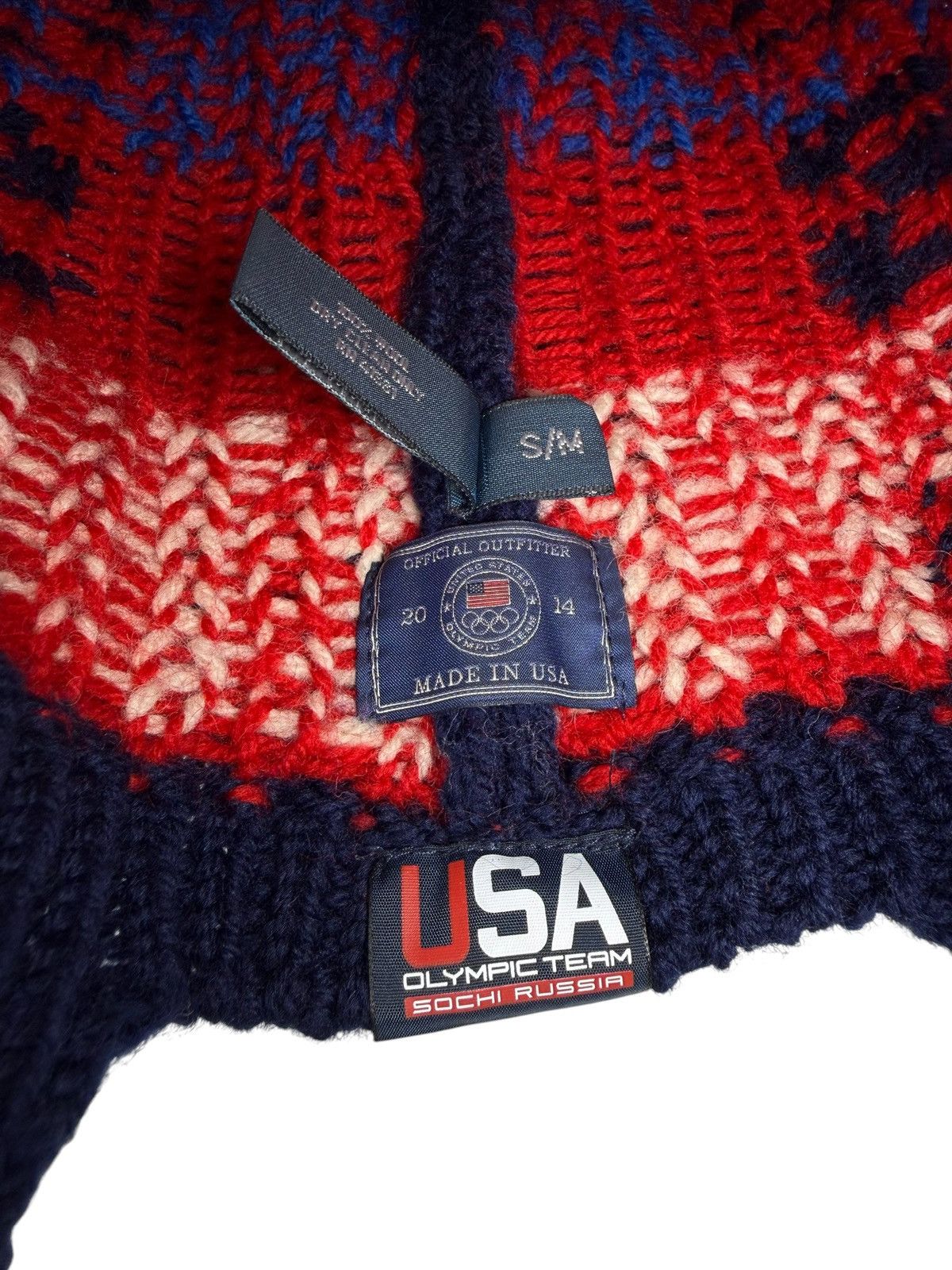 Polo Ralph Lauren Polo Ralph Lauren USA Sochi 2014 Earflap Knit Beanie Hat USA Size ONE SIZE - 7 Thumbnail