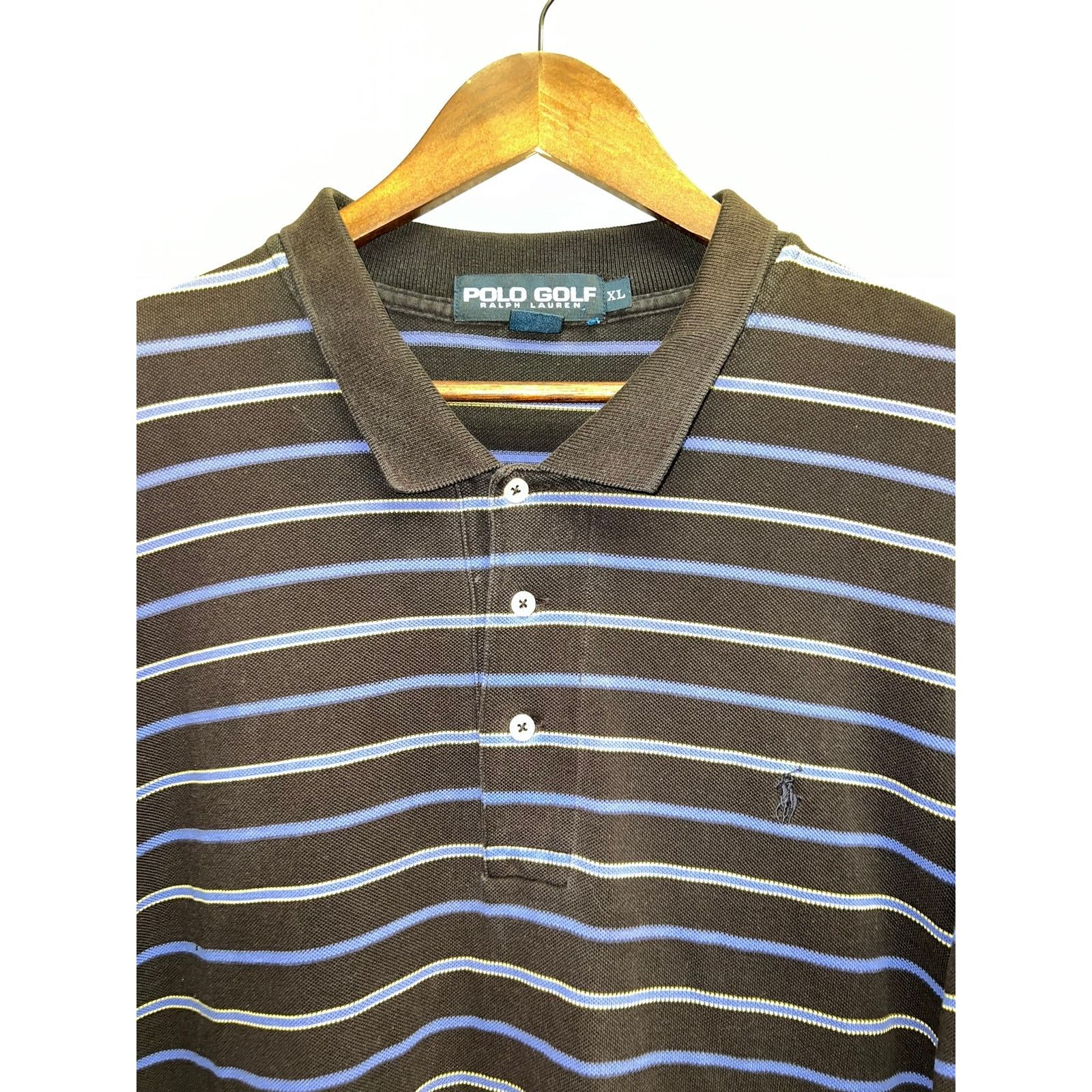 Vintage Ralph Lauren Golf Polo Shirt Black Purple Saddlerock XL Size US XL / EU 56 / 4 - 2 Thumbnail