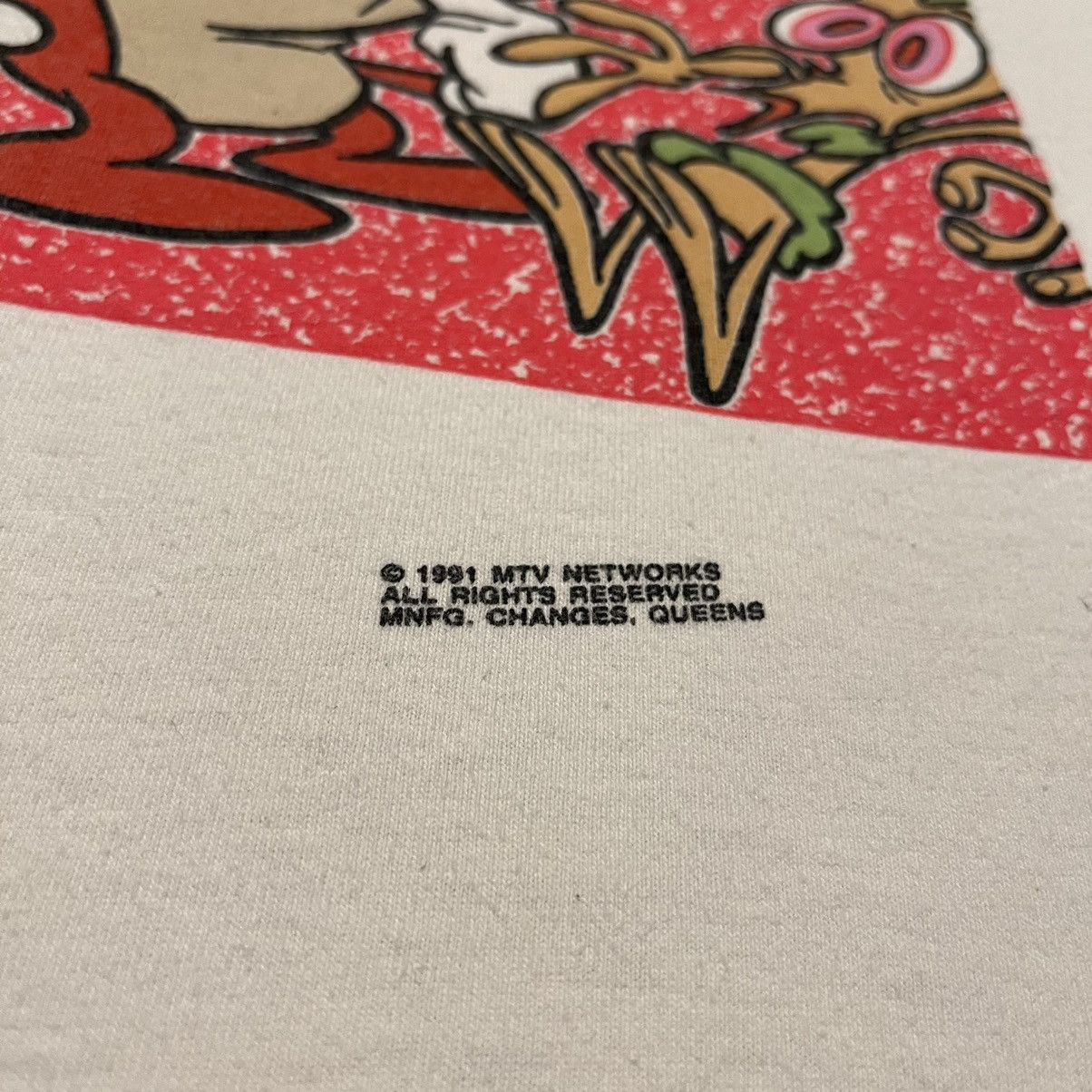 Nickelodeon Vintage 1990s Ren and Stimpy Show Double Sided Graphic Tee Size US L / EU 52-54 / 3 - 7 Thumbnail