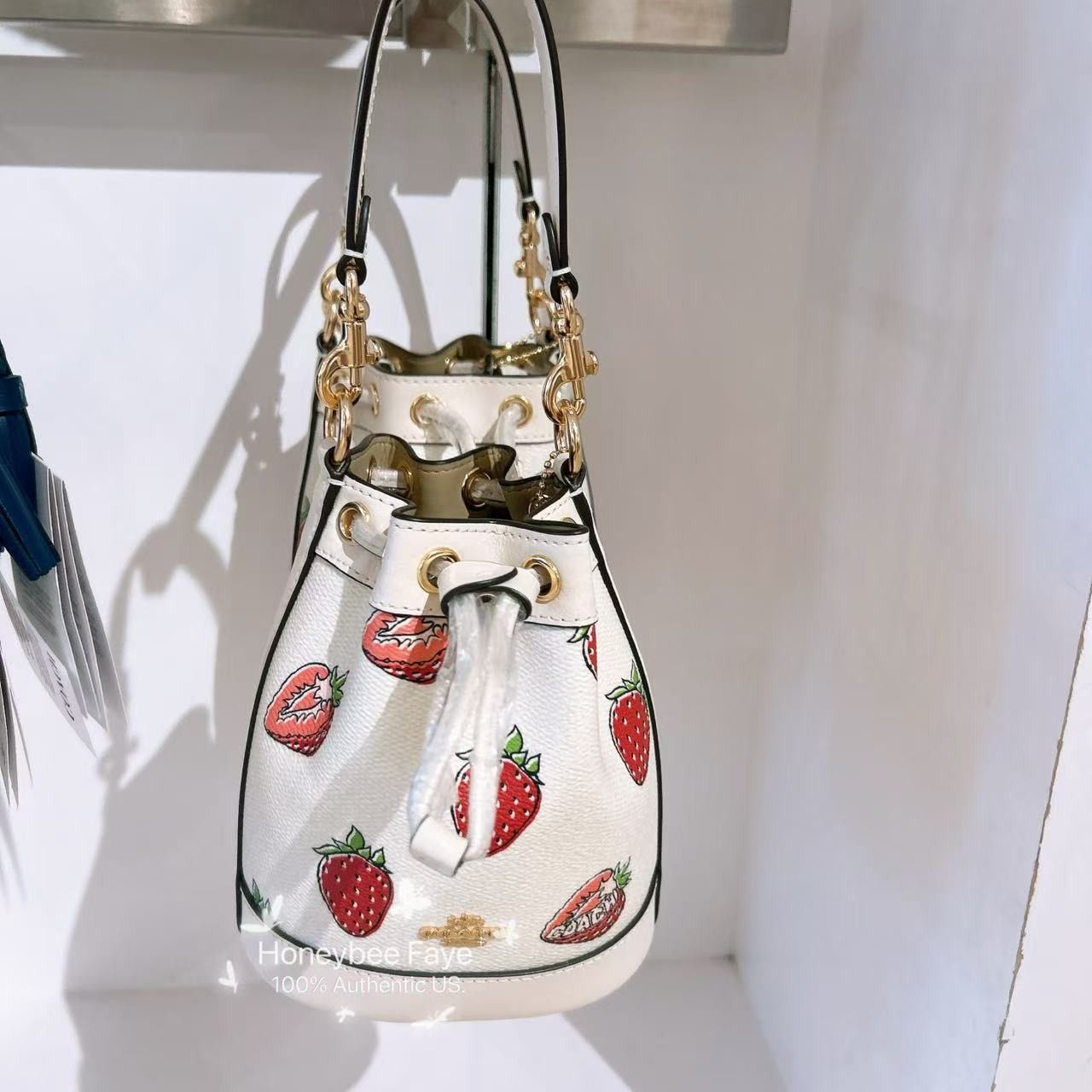 Coach NWT Coach Mini Bucket Bag With Strawberry Print CAL11 Size ONE SIZE - 3 Thumbnail