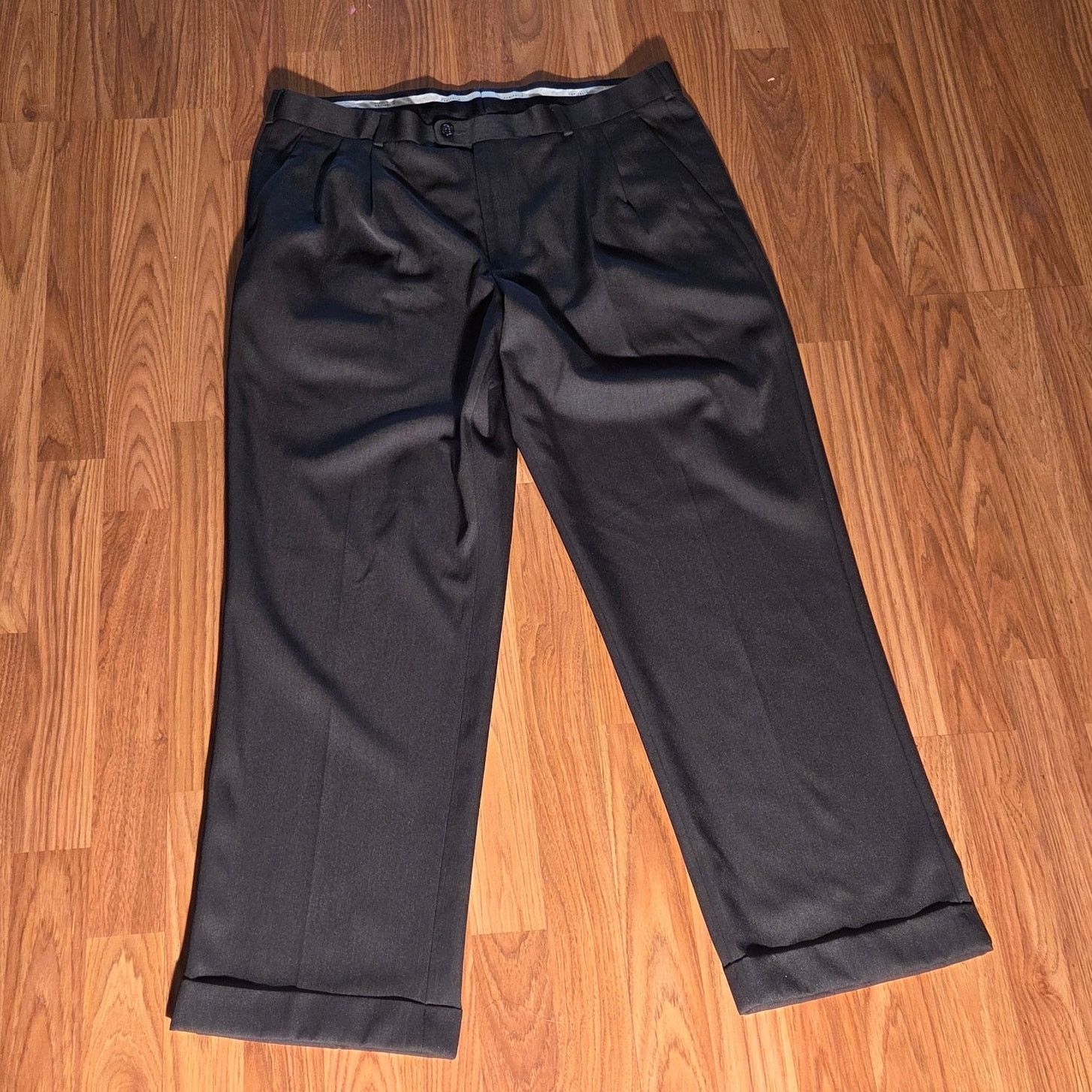 Perry Ellis Men's Perry Ellis Portfolio Dark Grey Dress Pants 36x30 Size US 36 / EU 52 - 2 Thumbnail