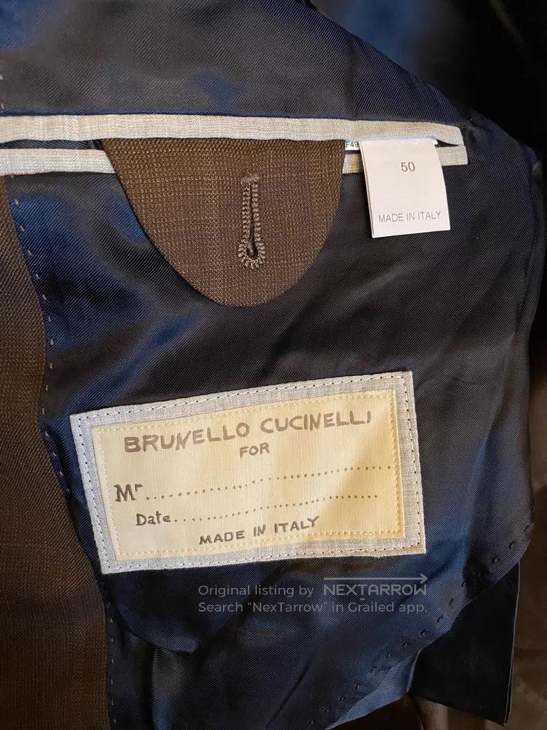 Brunello Cucinelli Brunello Cucinelli Single-breasted suit, wool, linen, and Size 50L - 5 Thumbnail
