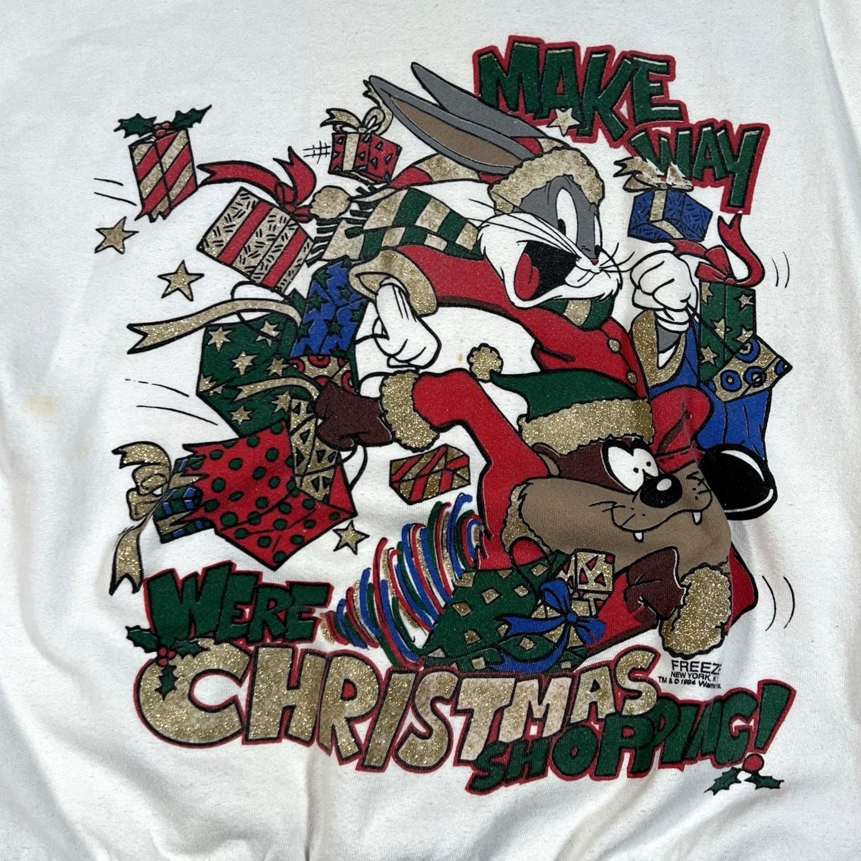 Vintage VINTAGE Freeze Sweatshirt Bugs Bunny 90s Size XL White Mens Pullover Christmas Warmer 1994 Cartoon Size US XL / EU 56 / 4 - 2 Thumbnail