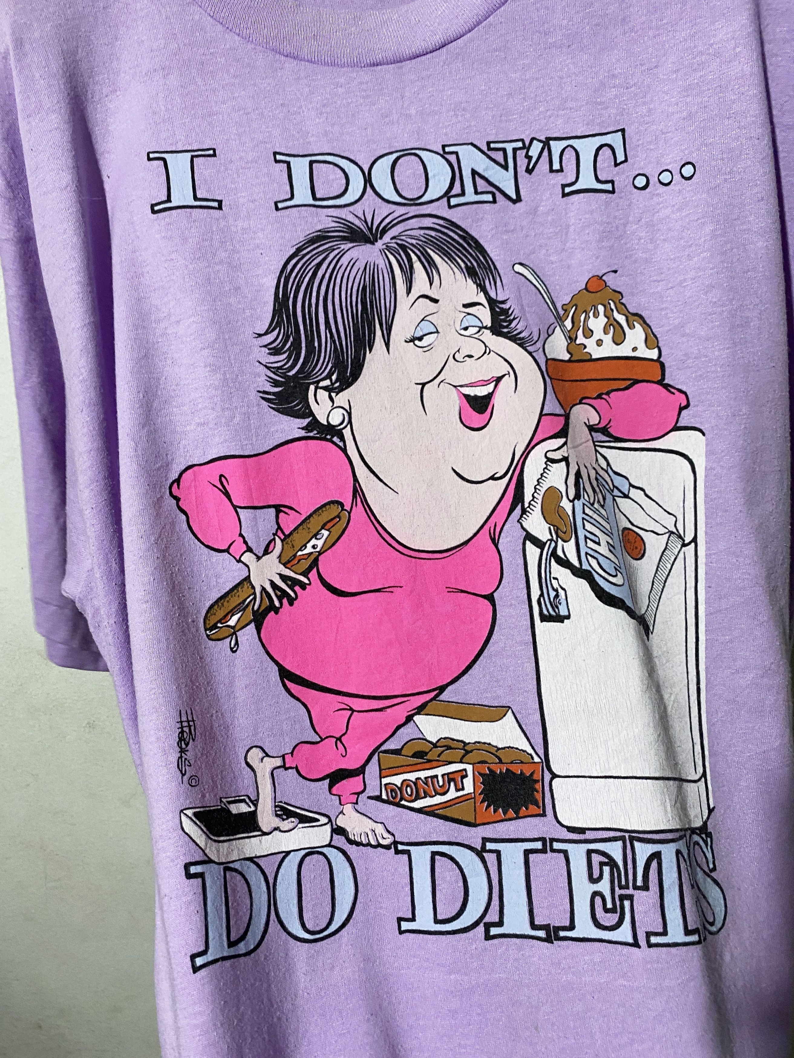 Vintage Vintage I Don't Do Diets Shirt Size US XL / EU 56 / 4 - 2 Thumbnail
