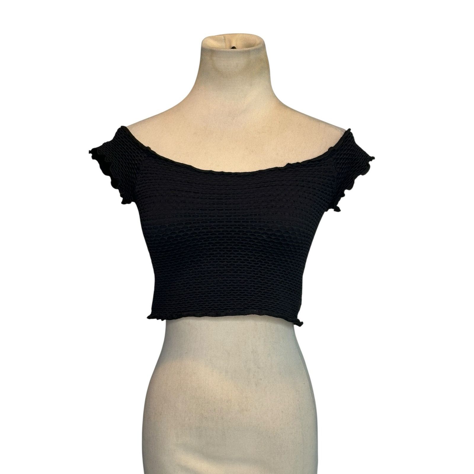 Free People Free People black stretched off shoulder crop top size XS Size XS / US 0-2 / IT 36-38 - 4 Thumbnail