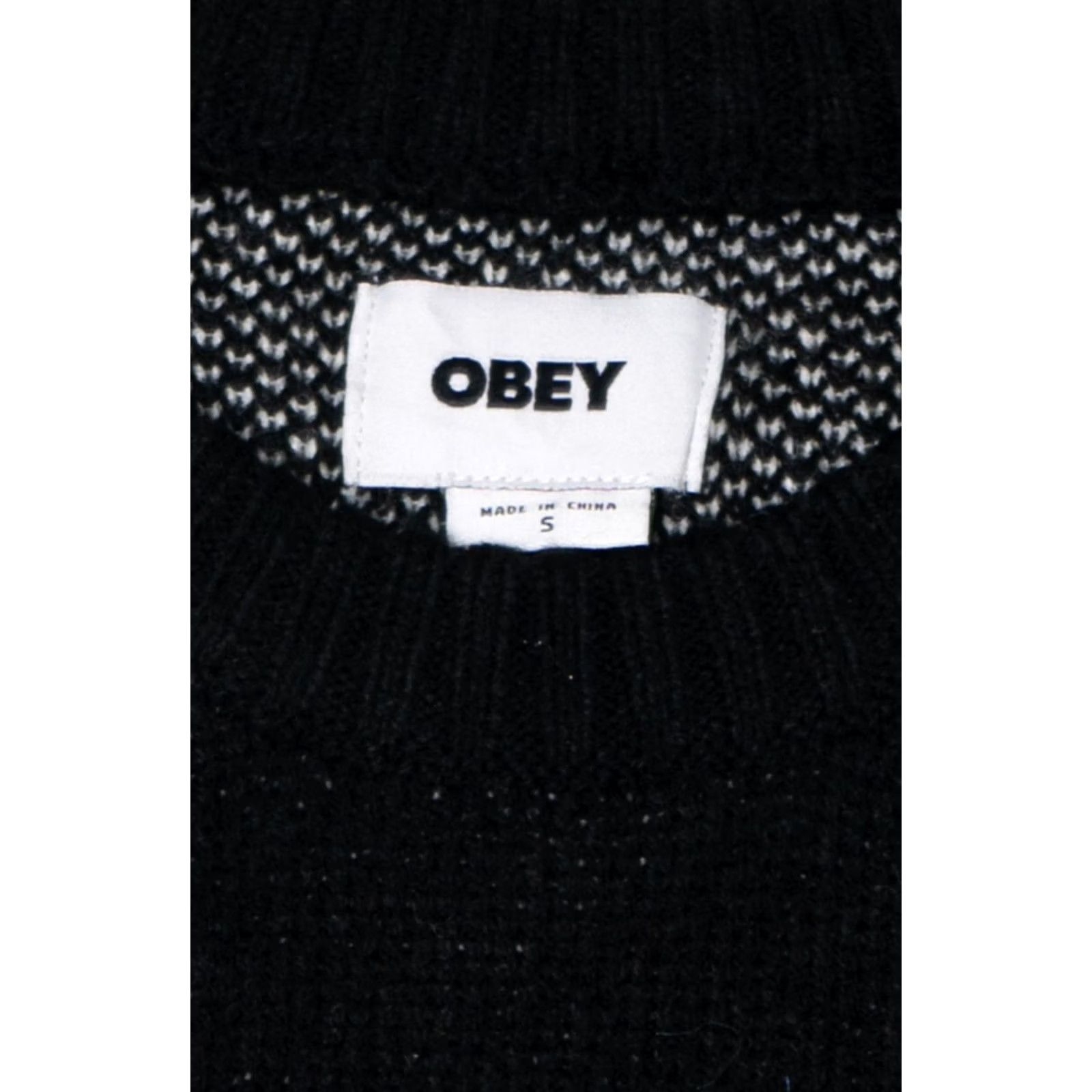 Obey VINTAGE Obey Peace Spellout Sweater Shirt Small Black 2010s Mens Size S / US 4 / IT 40 - 4 Thumbnail