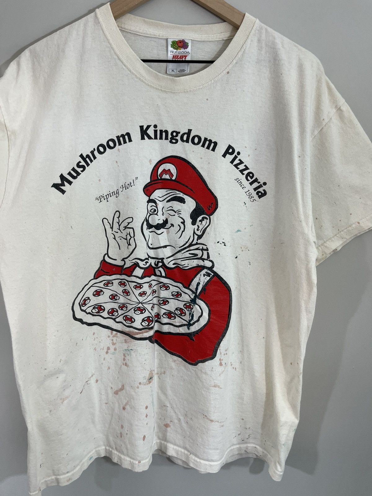 Vintage Super Mario Distressed Stained Pizzeria Tee Size US XL / EU 56 / 4 - 9 Thumbnail