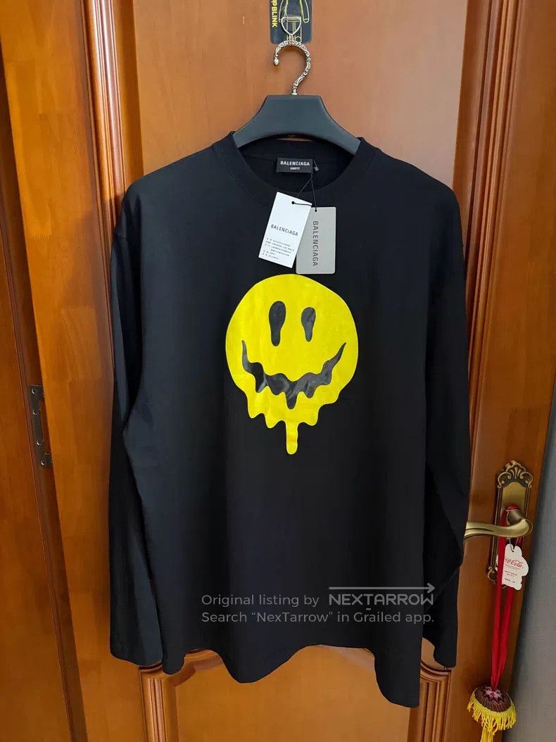 Balenciaga Balenciaga Black Smile Skull Print Long Sleeve Size US M / EU 48-50 / 2 - 1 Thumbnail