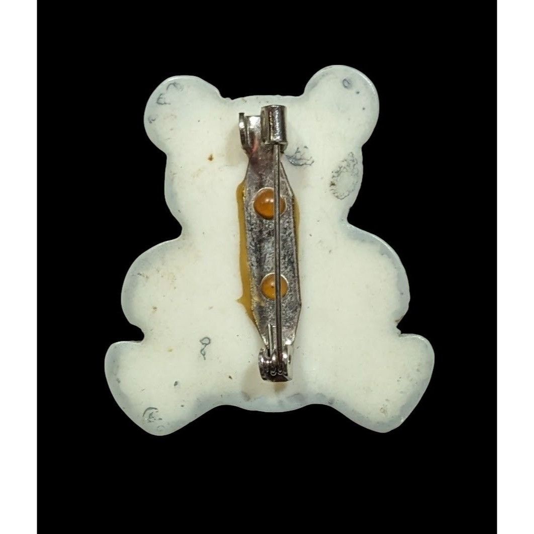 Other Vintage Kidcore Grey Teddy Bear Brooch With Bowtie Size ONE SIZE - 2 Thumbnail