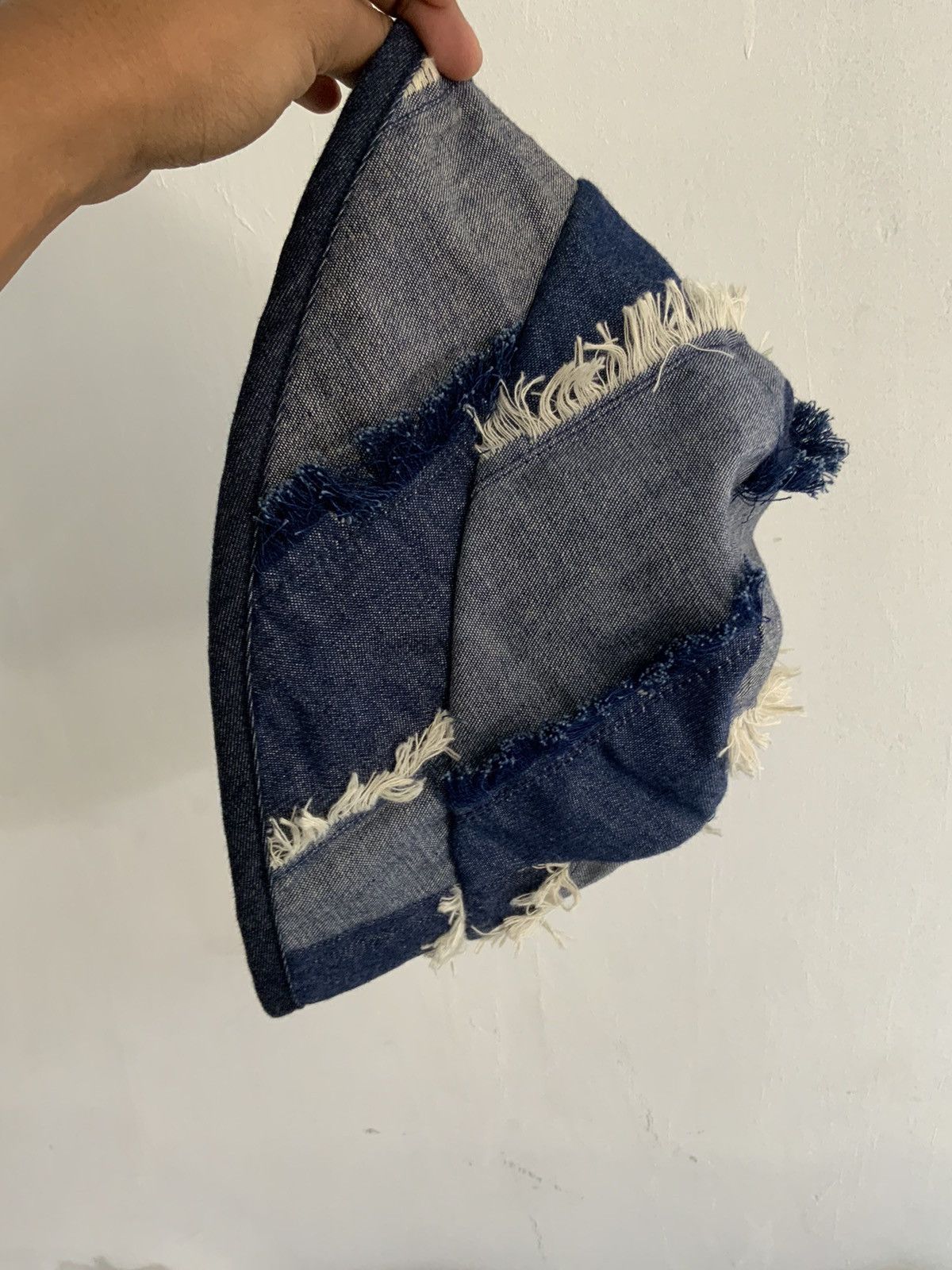 If Six Was Nine Denim Patchwork Distressed by Zero Quater Indigo Hat Size ONE SIZE - 10 Thumbnail