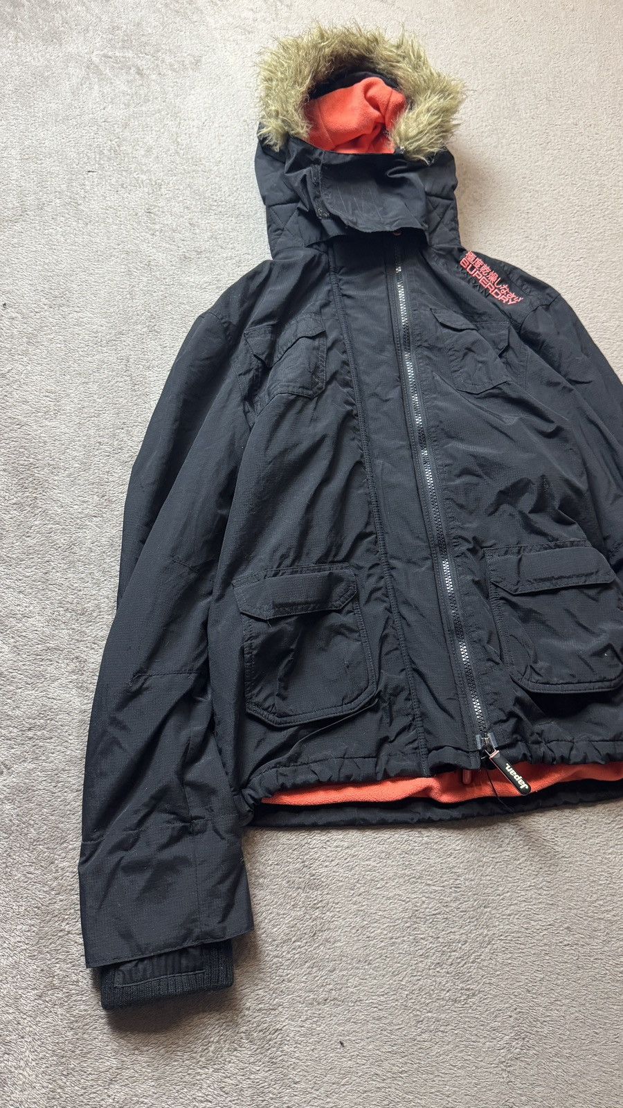 Japanese Brand Superdry Y2K faded faux fur Hood Jacket lgb goa y-3 Size US S / EU 44-46 / 1 - 4 Thumbnail