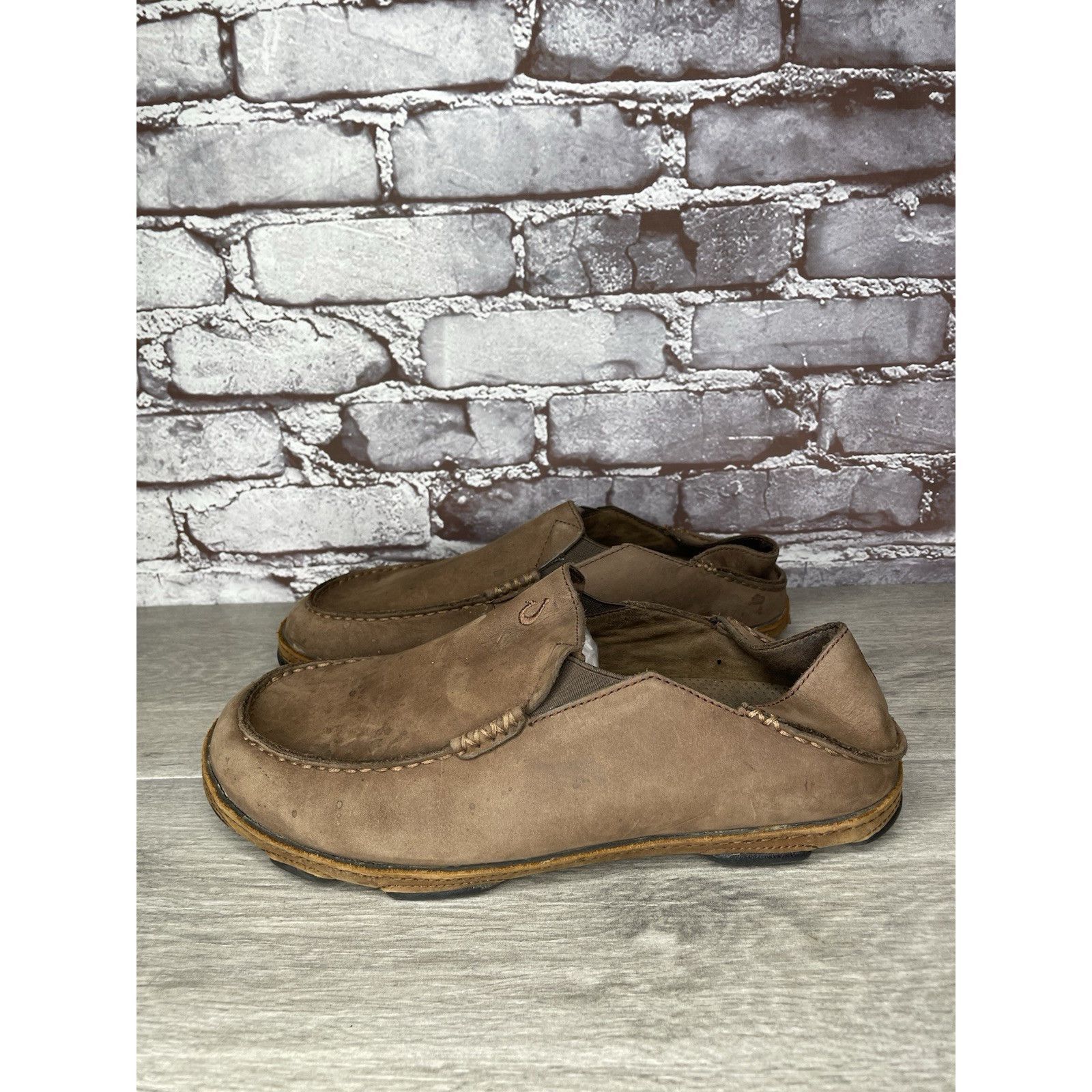 Olukai OluKai Moloa Brown Toffee Leather Slip On Loafers Casual Sho Size US 9 / EU 42 - 9 Thumbnail