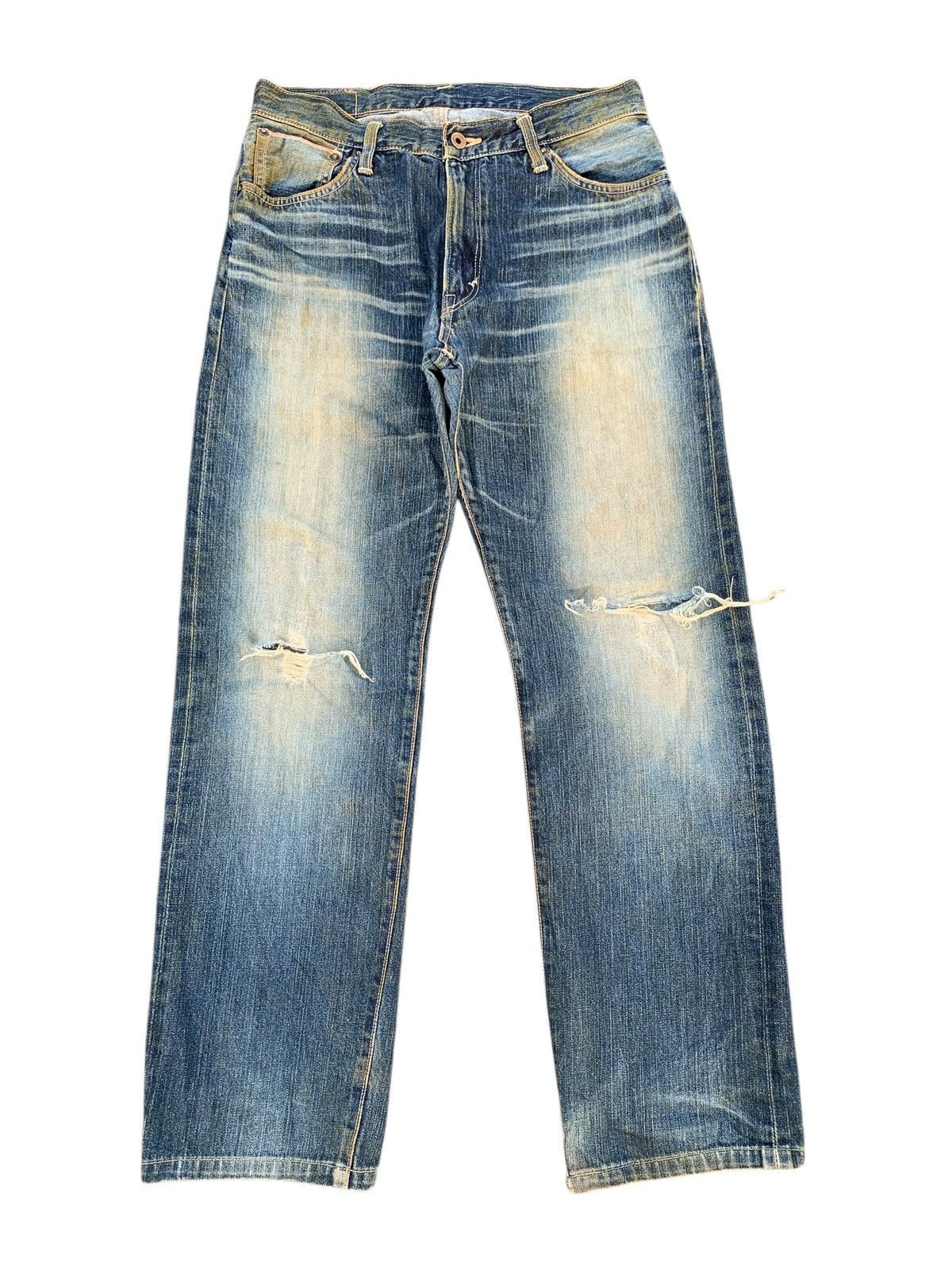 Edwin VINTAGE EDWIN SELVEDGE 505s JAPANESE DISTRESSED DENIM Size US 32 / EU 48 - 1 Thumbnail
