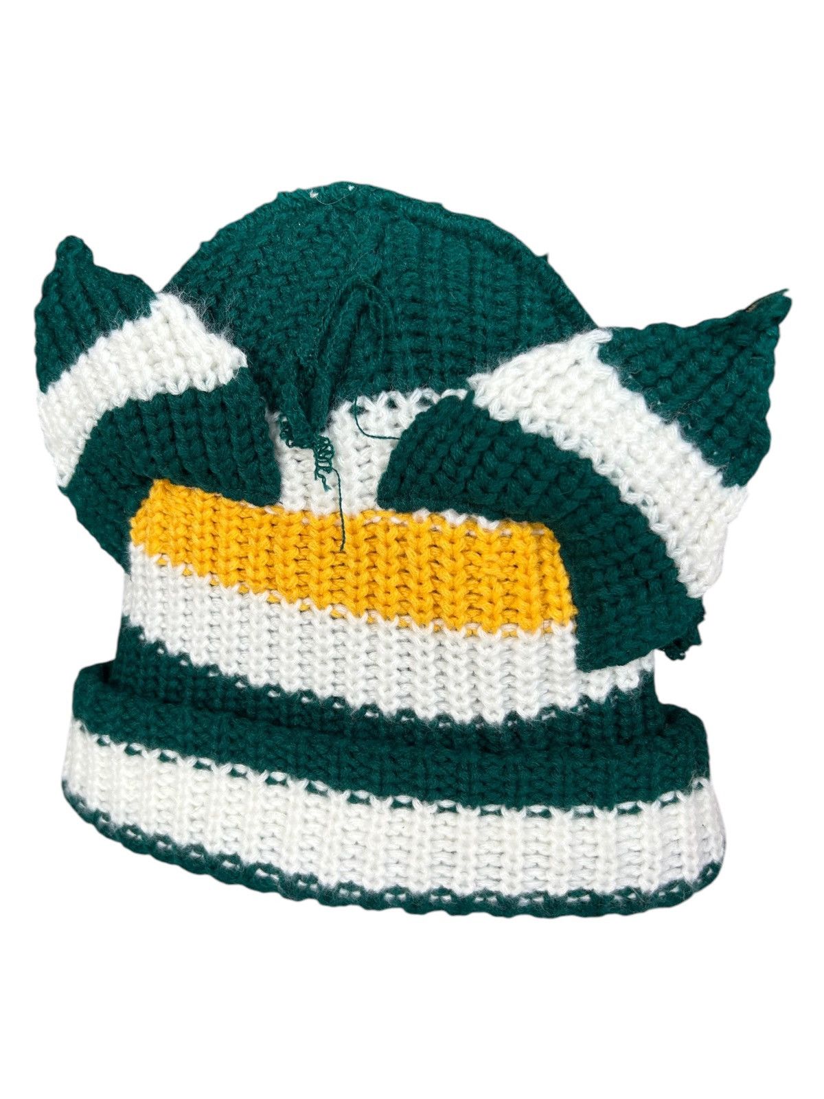 Japanese Brand × Kapital × Vintage Crochet Knitted Handmade Bunny Horn Devil Beanie Hats☠️☠️ Size ONE SIZE - 3 Thumbnail